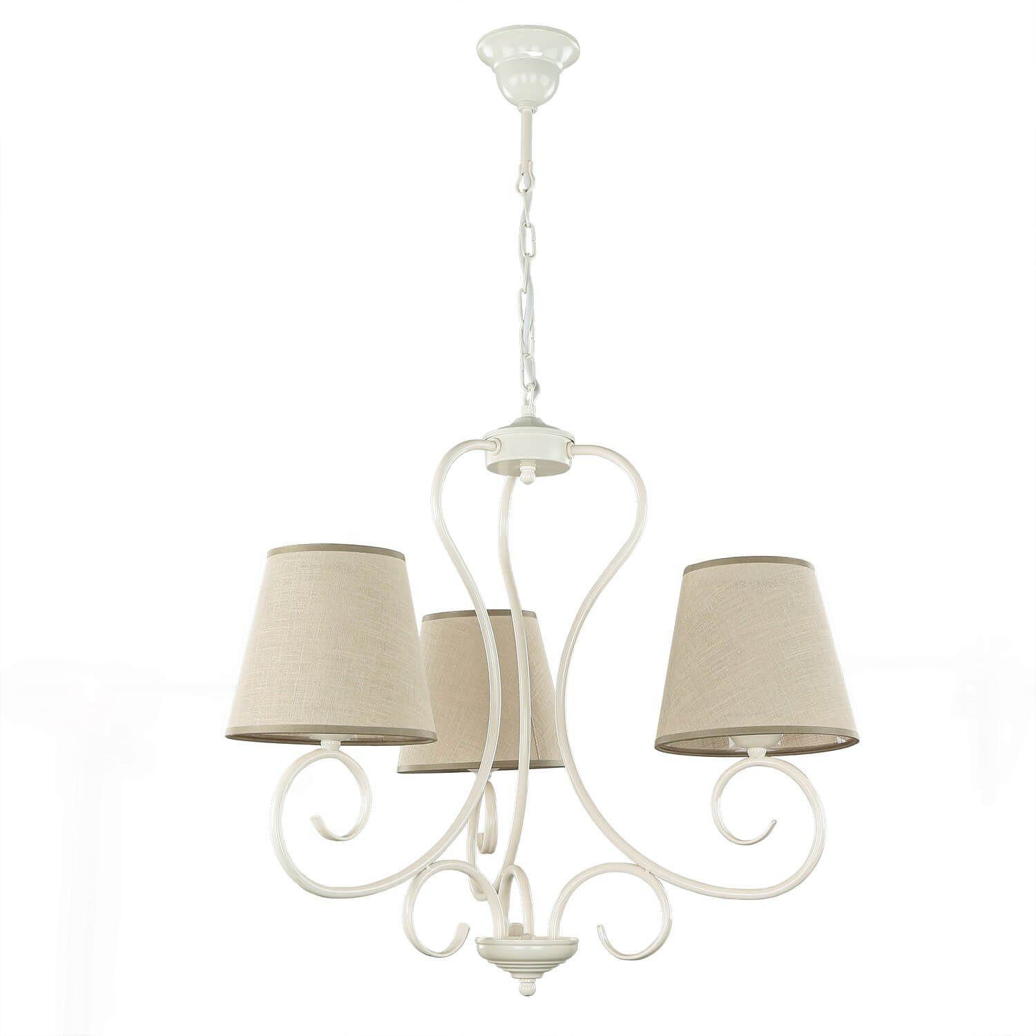 Licht-Erlebnisse Люстры PURAHT, ohne Leuchtmittel, Pendelleuchte Stoffschirm Landhausstil rustikal Wohnzimmer Hängelampe