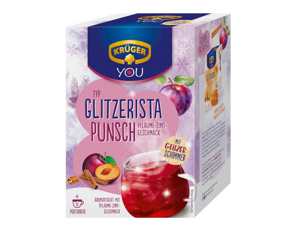 Krüger Tee, Krüger Glitzerista Punsch Pflaume Zimt 10 x 20g Packung 200g