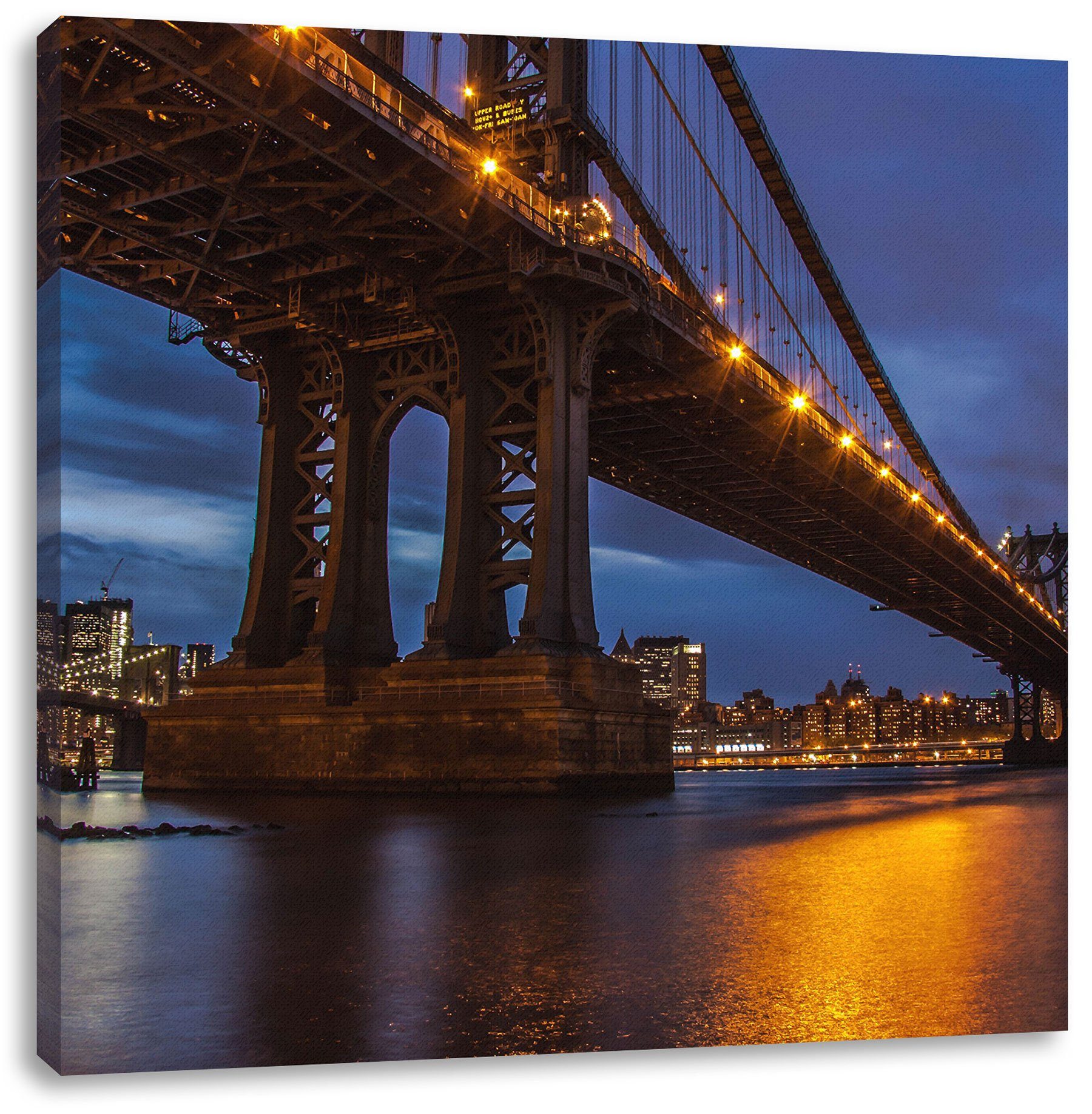 Pixxprint Leinwandbild Manhatten Brücke New York, Manhatten Brücke New York (1 St), Leinwandbild fertig bespannt, inkl. Zackenaufhänger