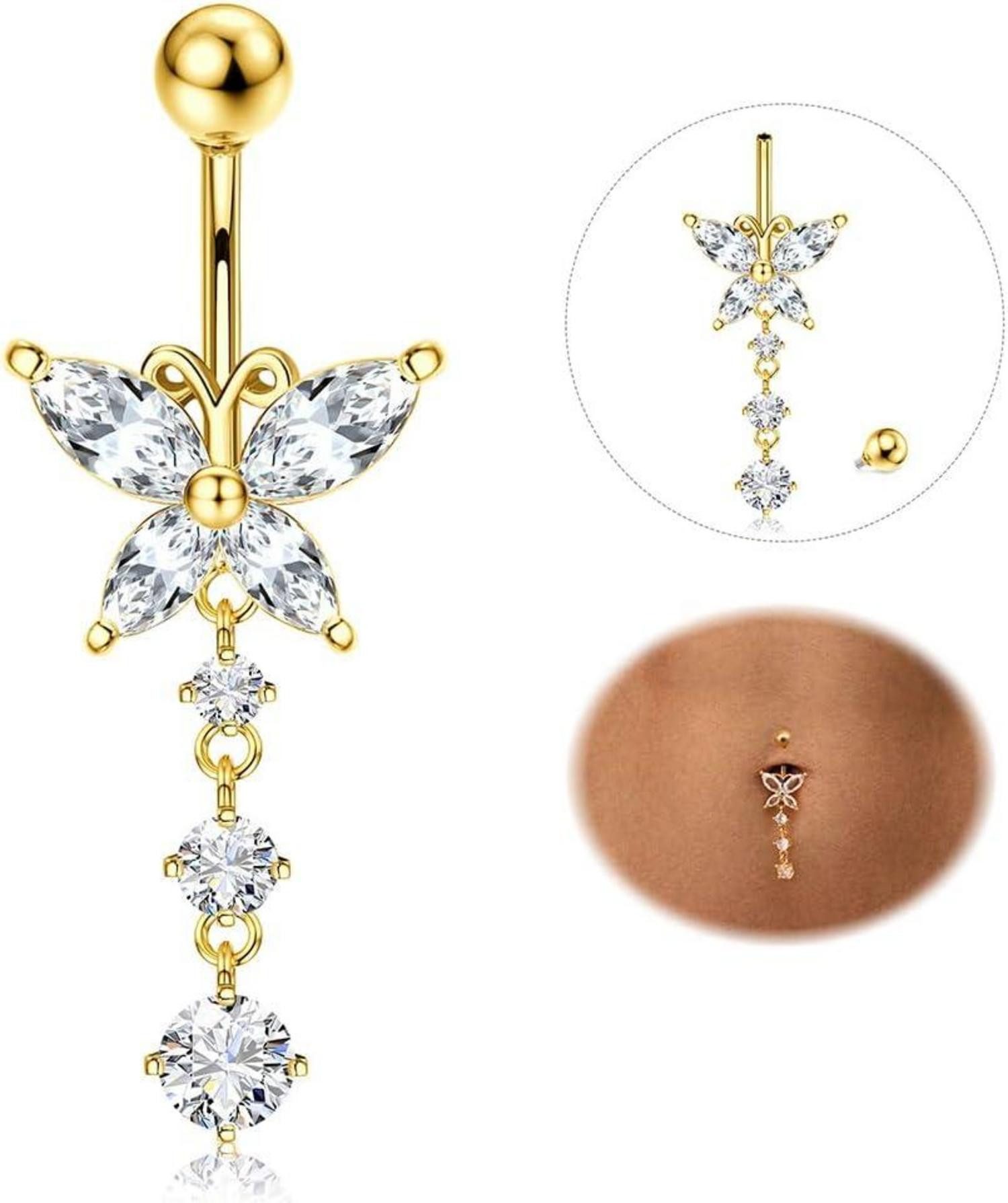YADOCA Bauchnabelpiercing Bauchnabelpiercing Titan Silber Gold günstig online kaufen