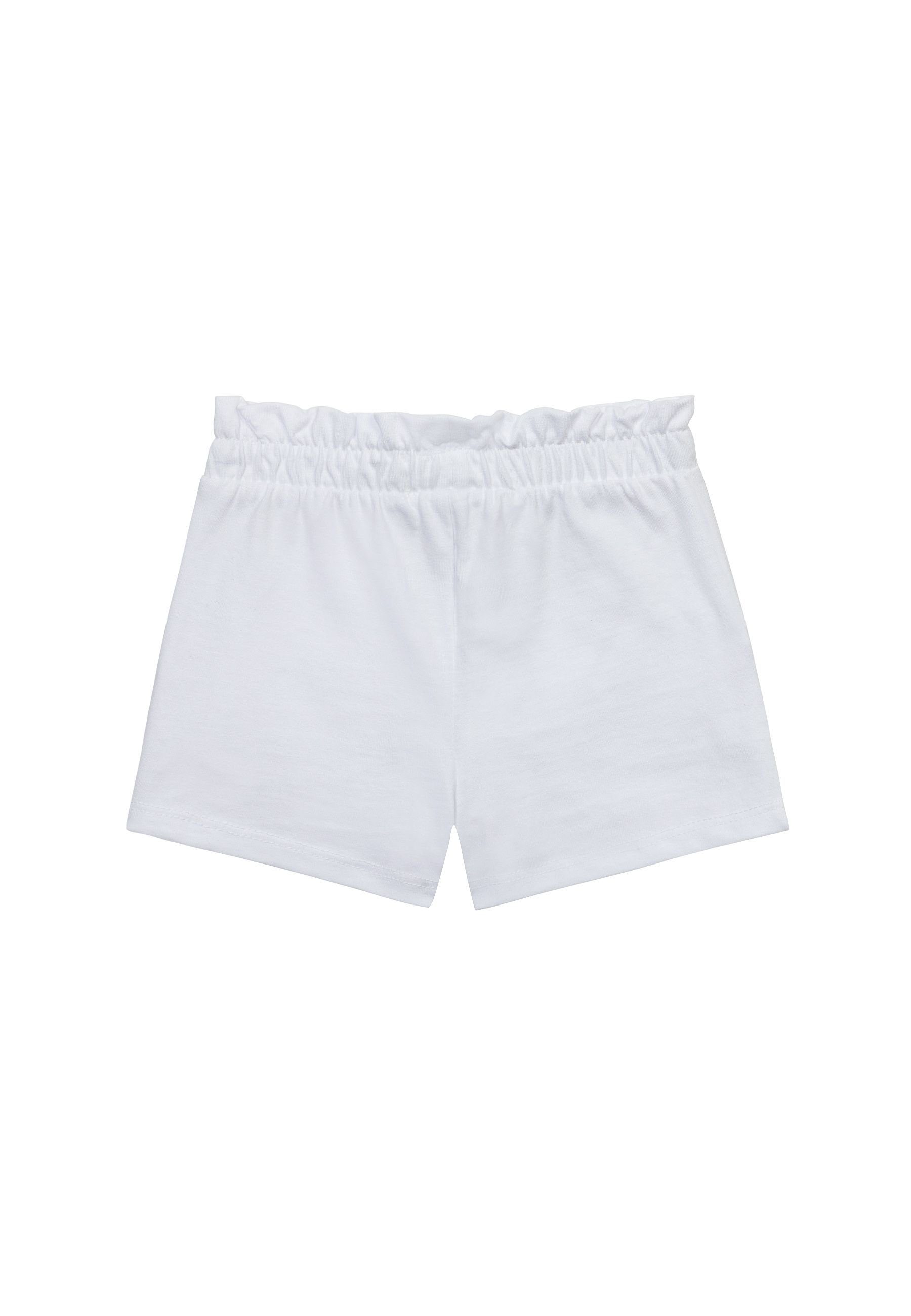 Shorts MINOTI mit Weiß Sweatshorts (1y-14y) dekorativem Strickbündchen