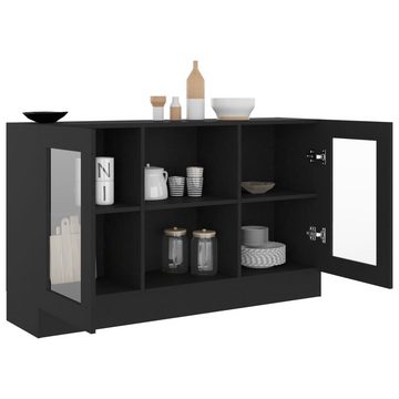 vidaXL Vitrine Vitrinenschrank Schwarz 120x30,5x70 cm Holzwerkstoff (1-St)