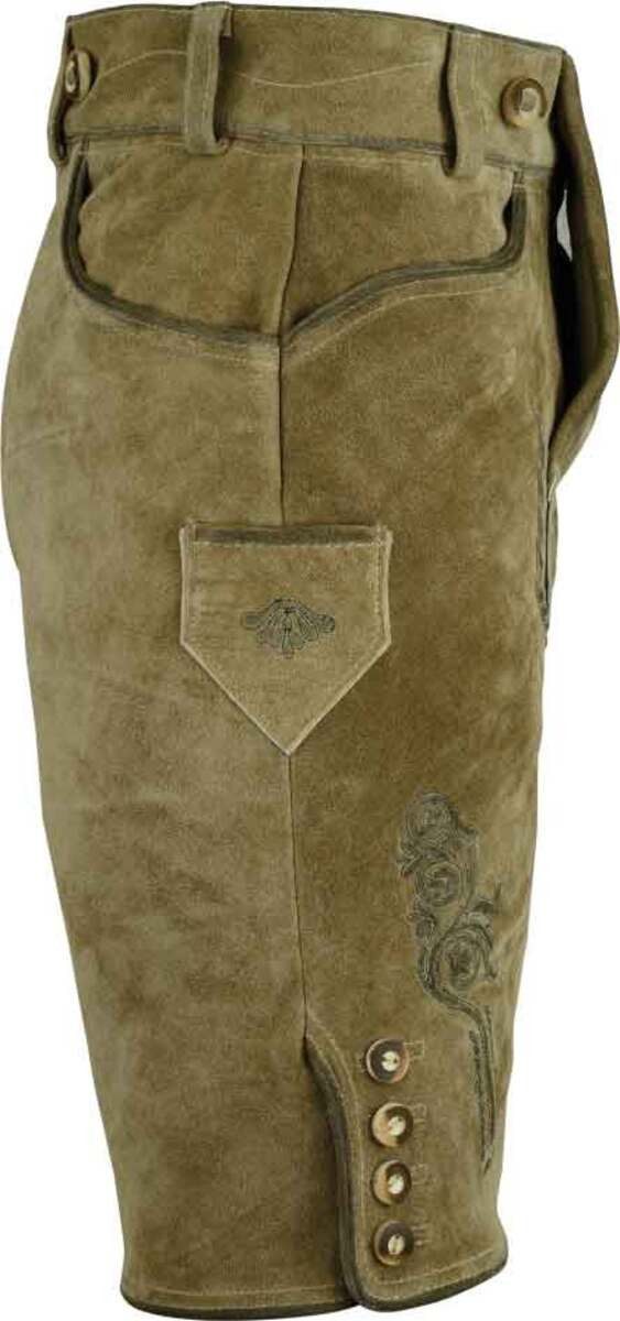 Fuente Leather Wears Trachtenhose Traditionelle Lederhose, Kurz, Grau günstig online kaufen