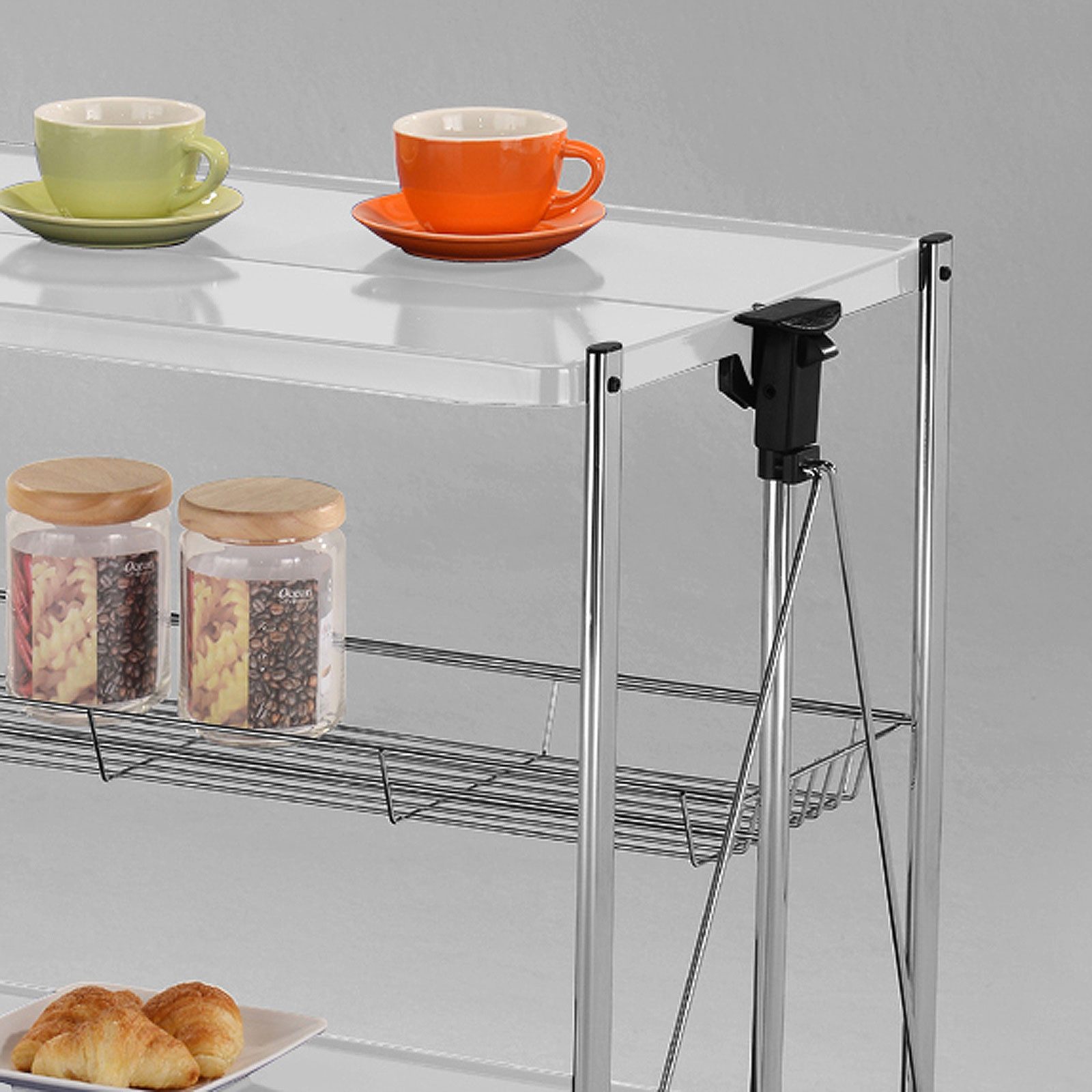 Möbel Akut Servierwagen Servierwagen Butler faltbar Metall weiß Rahmen chro günstig online kaufen