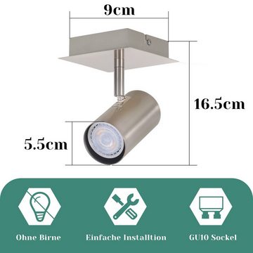 ZMH LED Deckenleuchte Deckenstrahler 1/2/3/4 Flammig GU10 Flur 330°Schwenkbar Modern, LED fest integriert, Schwenkbar