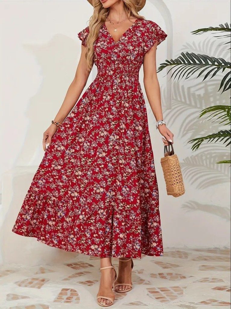 Moda Yakamoz Midikleid JANE'S Blumen Wickelkleid günstig online kaufen