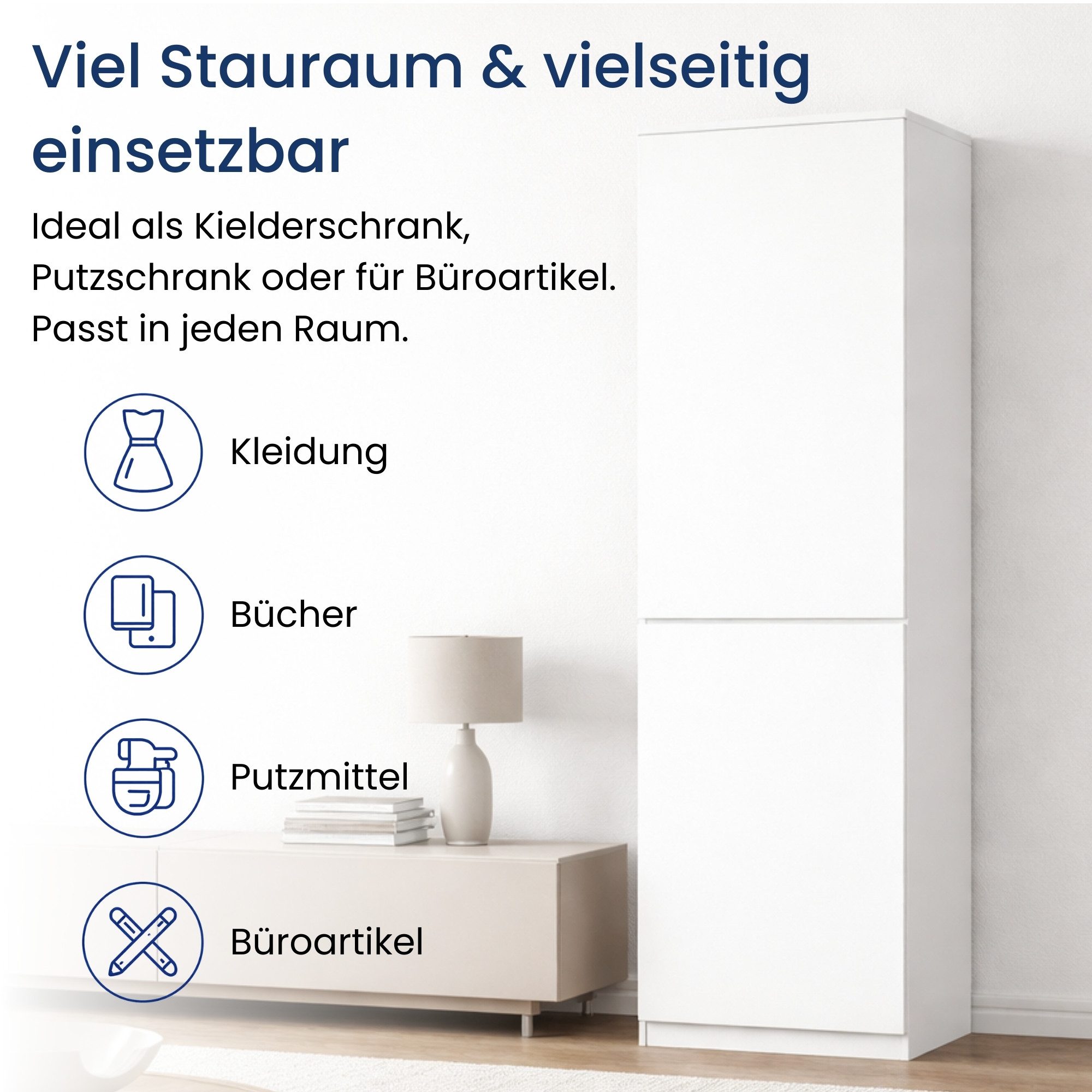 Home Collective Kleiderschrank Garderobenschrank Mehrzweckschrank Schrank platzsparend & vielseitig (50x40x180,5 cm (BxTxH), ideal für Schlafzimmer Flur & Arbei – Bild 4 von 5
