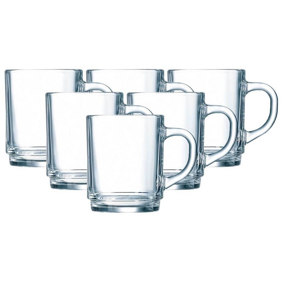 LUXENTU Tasse Glühweingläser Kaffeegläser 0,25 l 6er Set, Glas