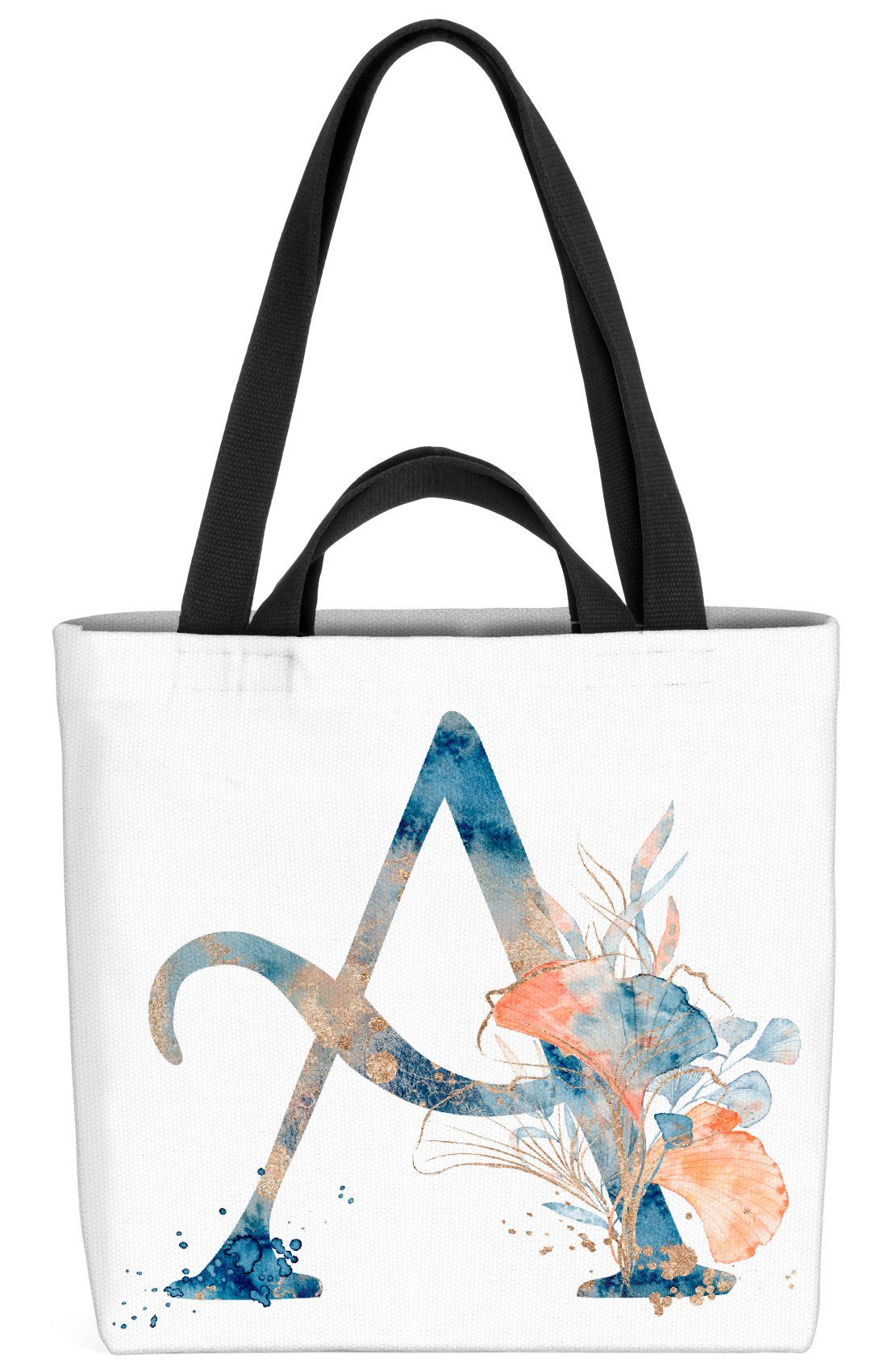 VOID Henkeltasche (1-tlg), A Buchstaben Schrift Namen A Buchstabe Namen Wasserfarben Geburtstag