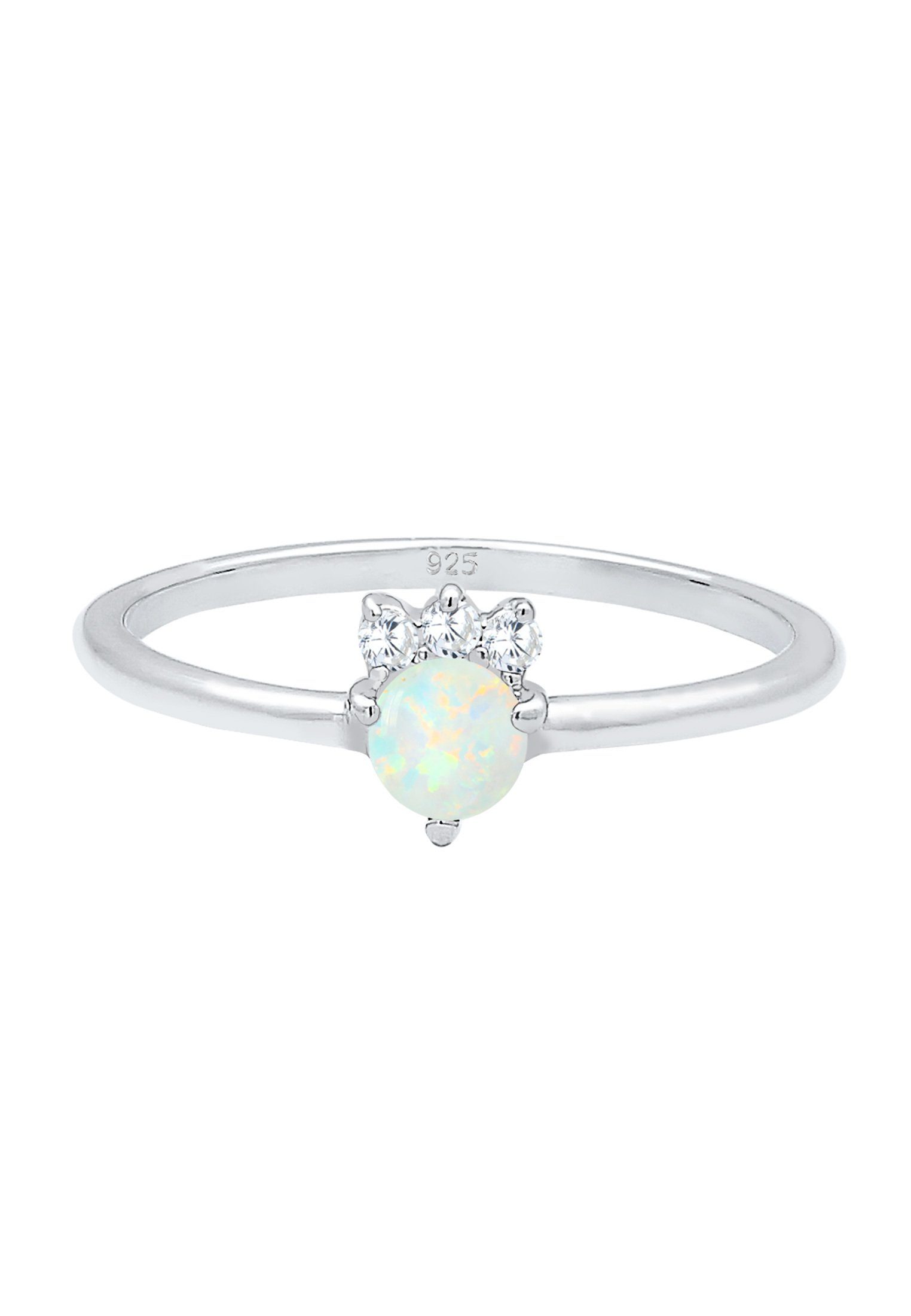Elli Verlobungsring Vintage Zirkonia Kristalle Opal Trend 925 Silber