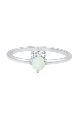 Elli Verlobungsring Vintage Zirkonia Kristalle Opal Trend 925 Silber