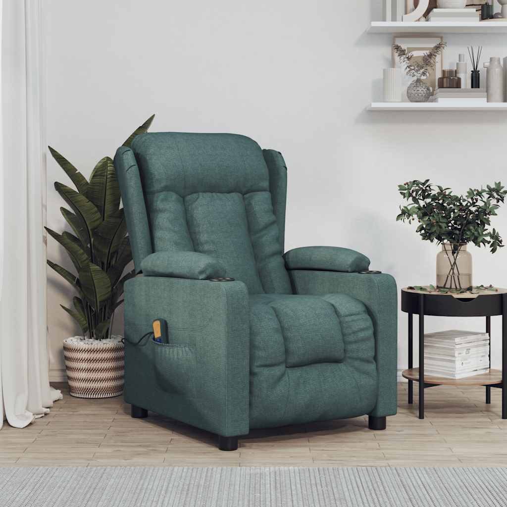 vidaXL Massagesessel Massagesessel Dunkelgrün Stoff (1-St)