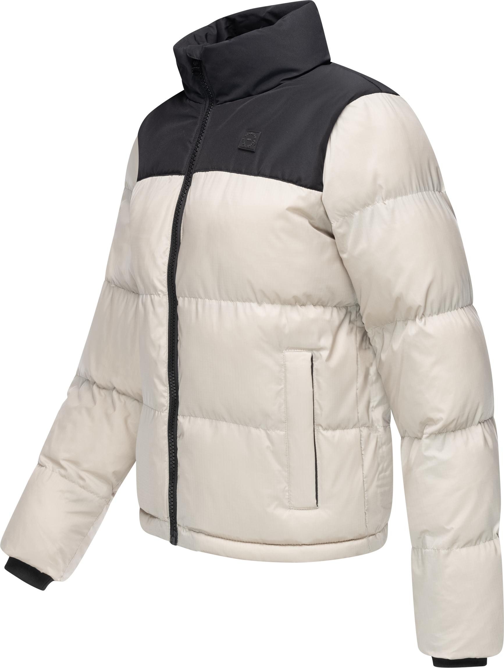 Ragwear Steppjacke Serah stylische Damen Winterjacke im Colourblocking-Design