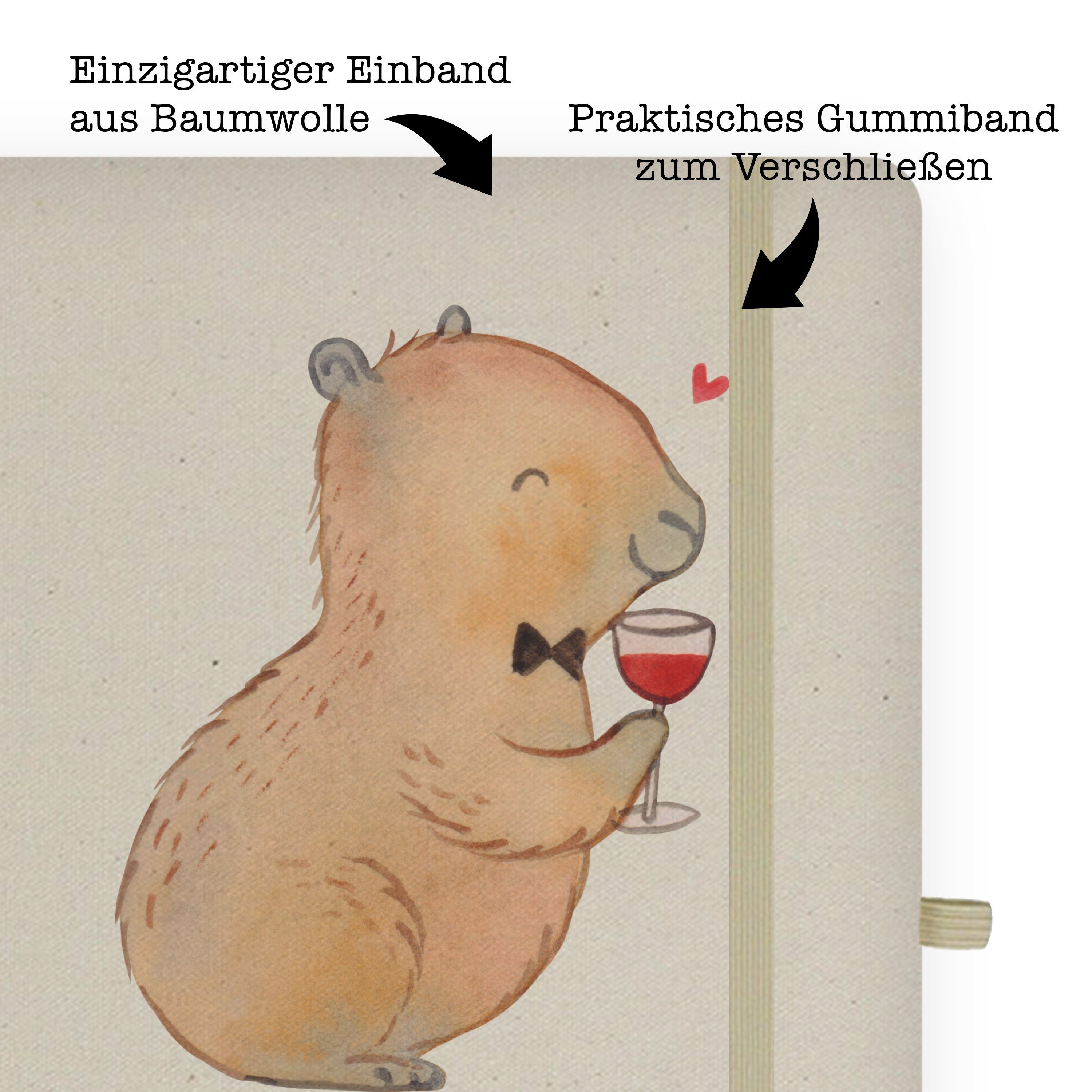 & Panda Panda & Mr. Wein Wein L Mrs. Gute Spruch, Geschenk, - Mr. zum Transparent - Capybara Notizbuch Liebe Mrs.