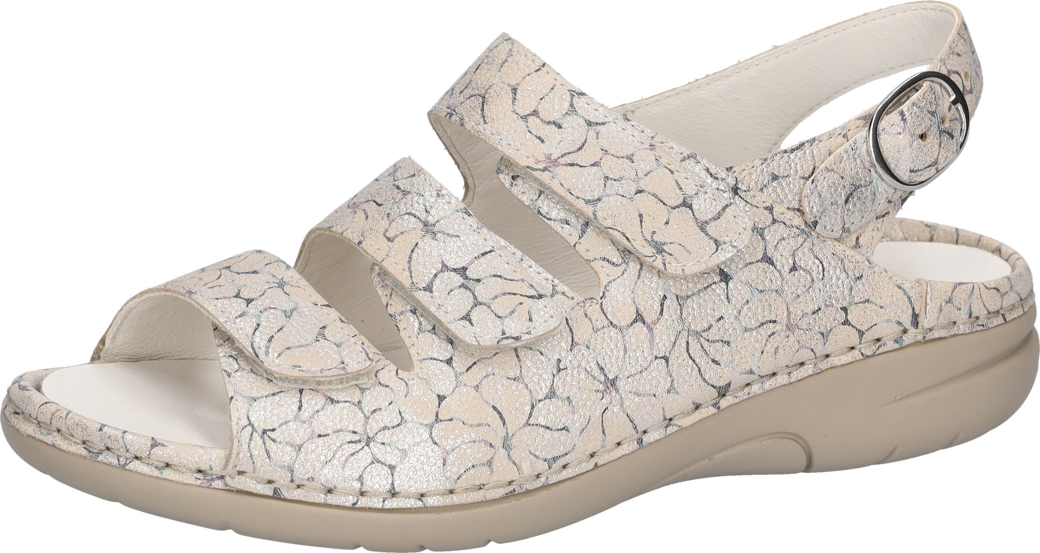 Waldläufer GUNNA Sandale Sommerschuh, Bequemschuh mit Klett- und Druckknopfverschluss, G-Weite