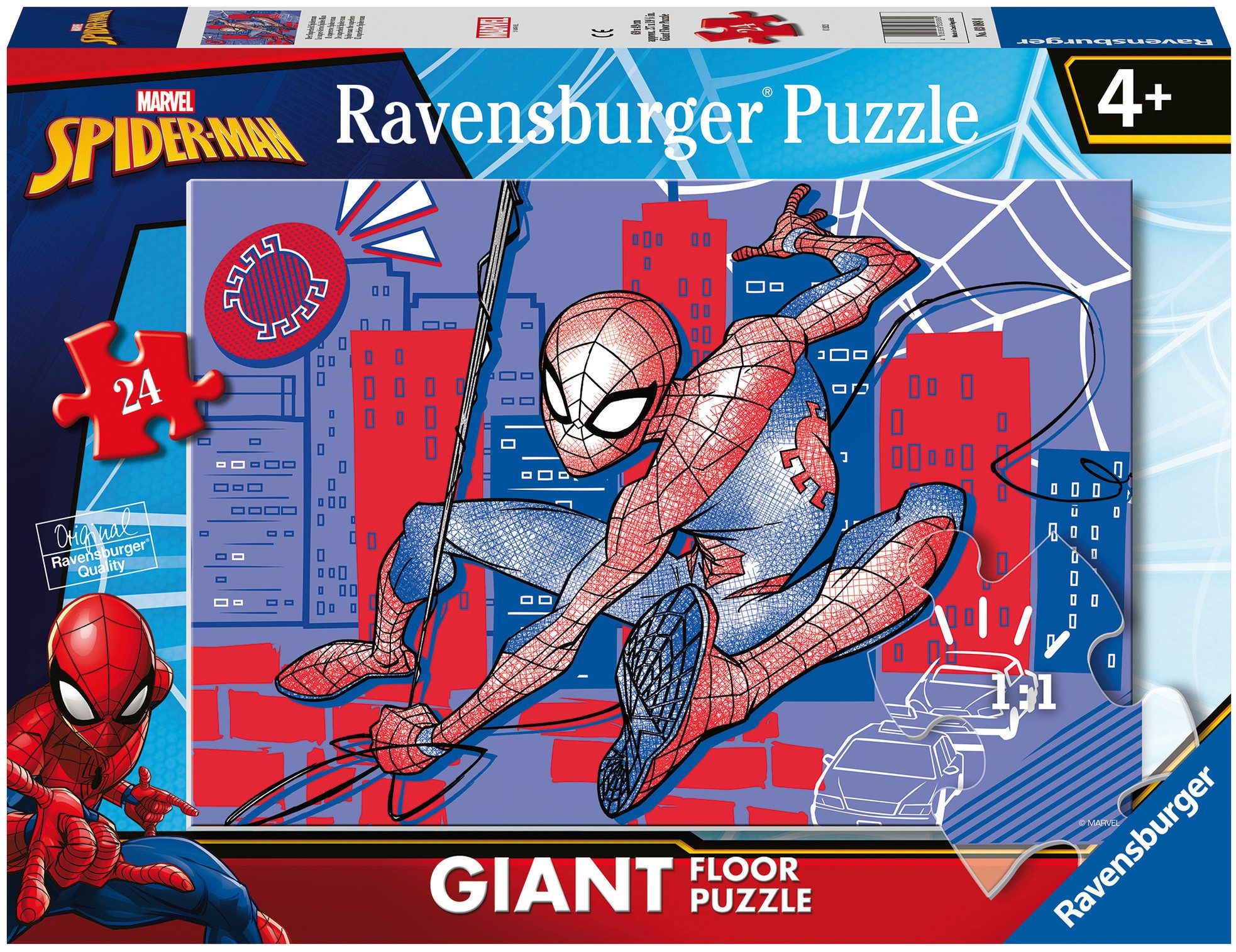 Ravensburger Puzzle Der Superheld Spiderman, 24 Puzzleteile, Made in Europe