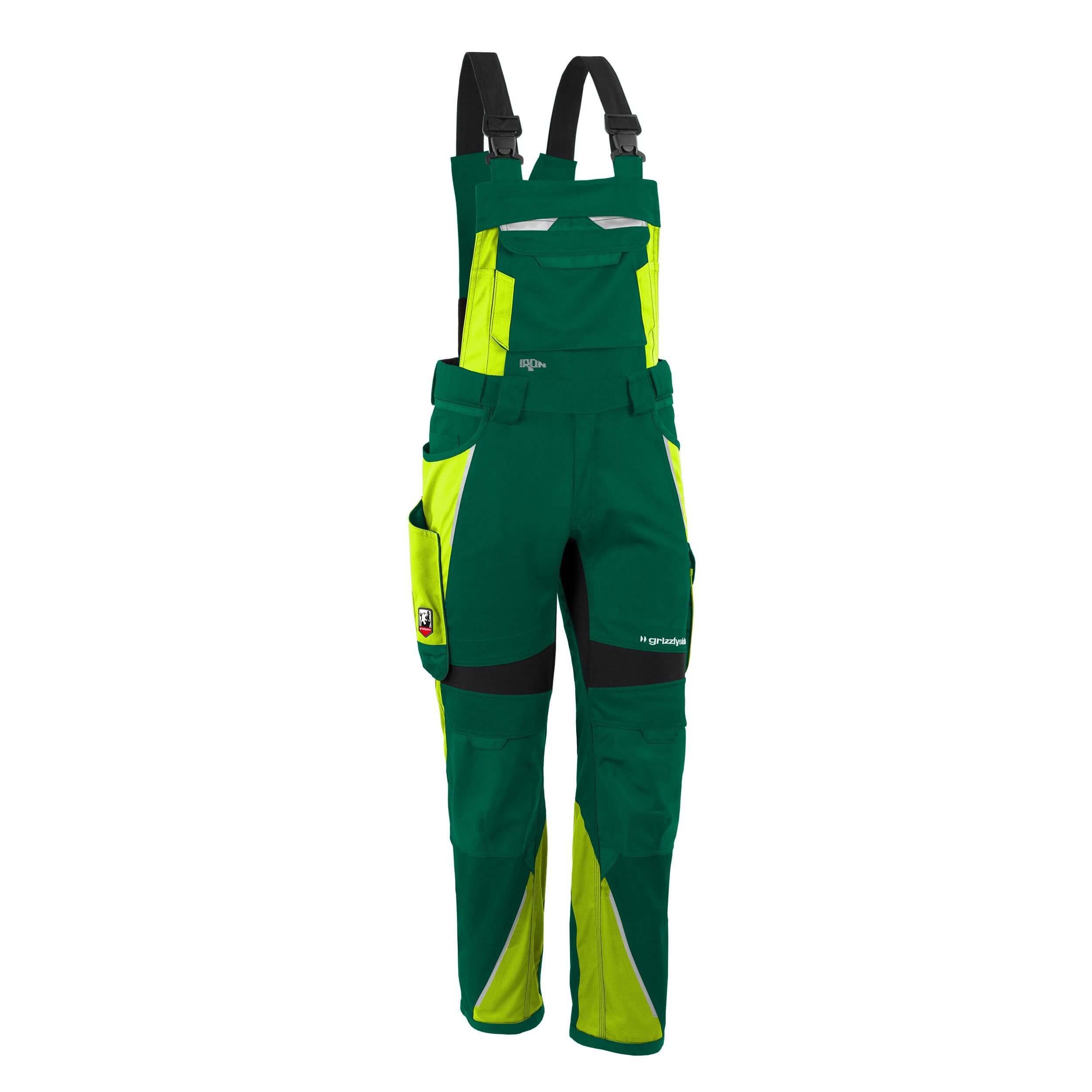 Qualitex Workwear Arbeitslatzhose Latzhose "IRON" grün/warngelb, Gr. L64