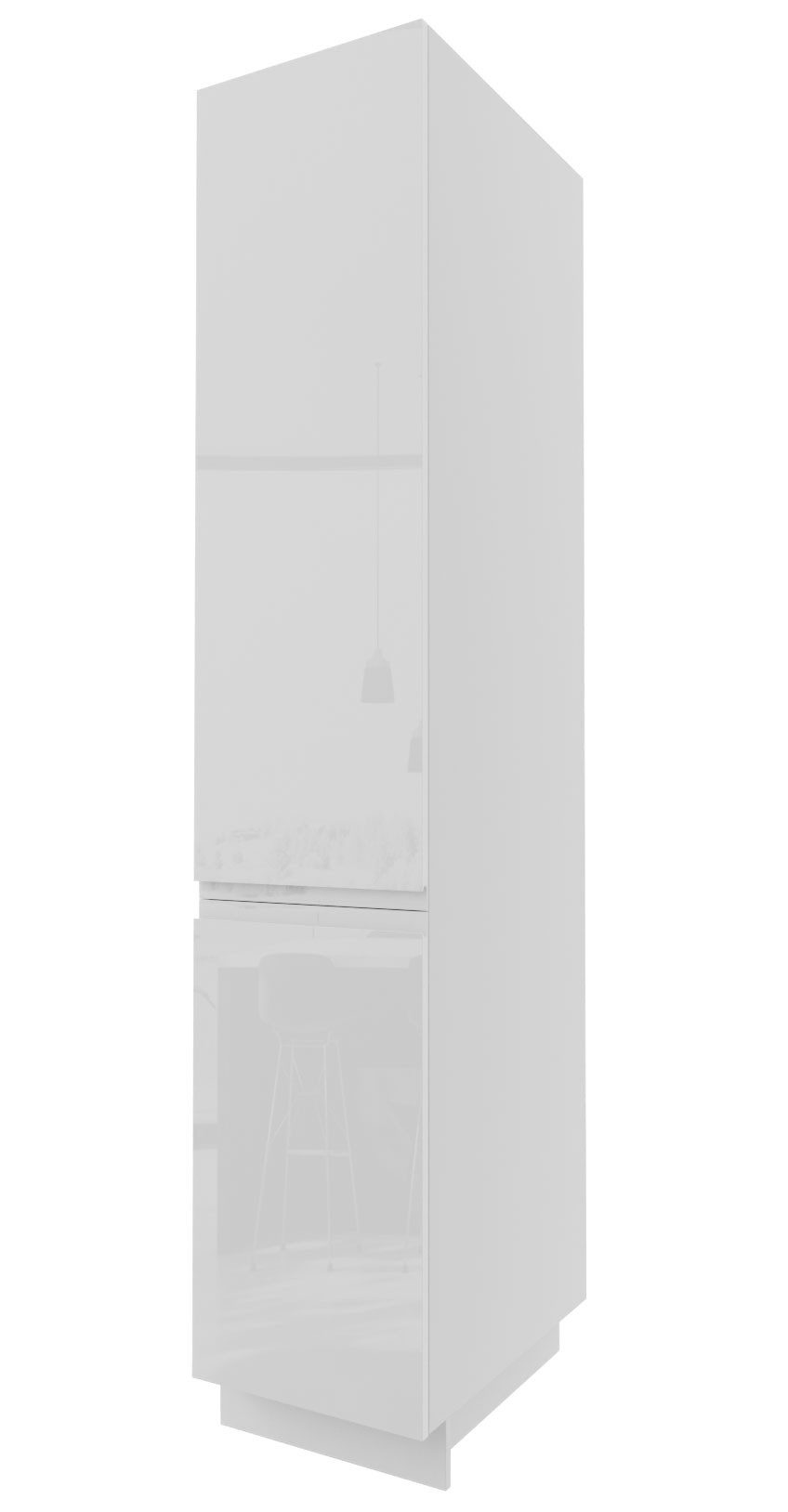 Feldmann-Wohnen Apothekerschrank Florence (1 Tür, dahinter 2 Einlegeböden, 1 Metallkorbauszug mit 2 Ablagen, 1-St., mit Vollauszug und Türdämpfer, Soft-Close-Funktion, lackierte Fronten) 40x59x207cm Front,- Korpusfarbe und Ausführung wählbar, grifflos