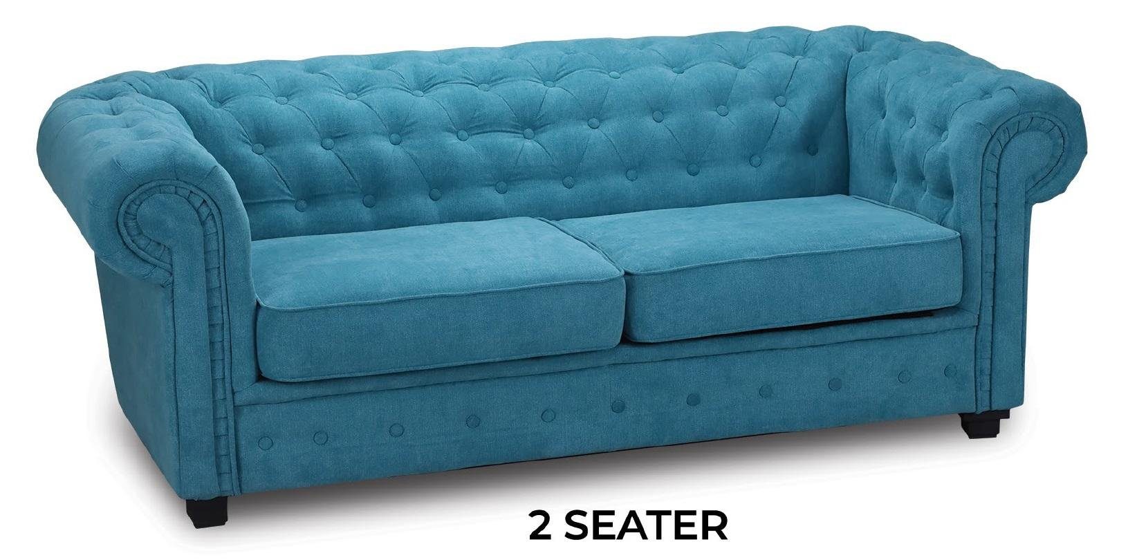 JVmoebel Sofa Luxus Zweisitzer Türkis Couch Polstermöbel Stoff Sofa Neu, Made in Europe