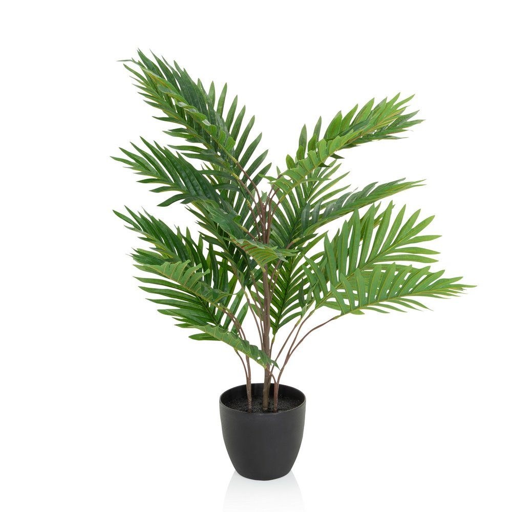 Kunstpflanze Kunstpflanze ARECA Kunststoff, Stoff Palme, hjh OFFICE, Höhe 70.0 cm, Pflanze im Kunststoff-Topf