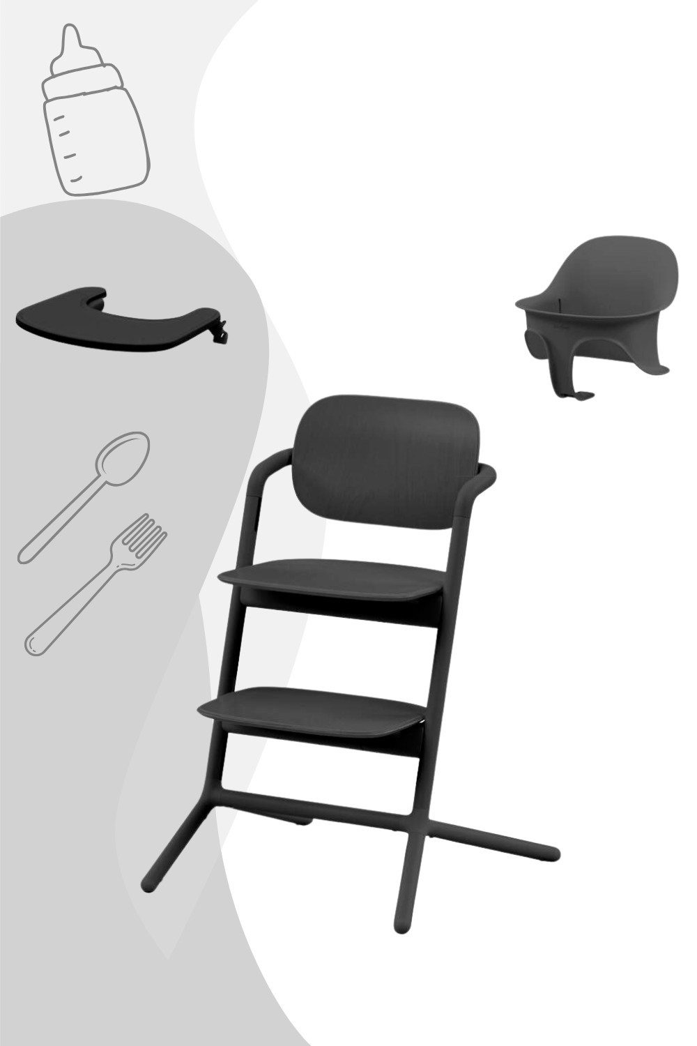 Cybex Hochstuhl Cybex Lemo 2.0 3in1 Hochstuhl Set mit Babyset