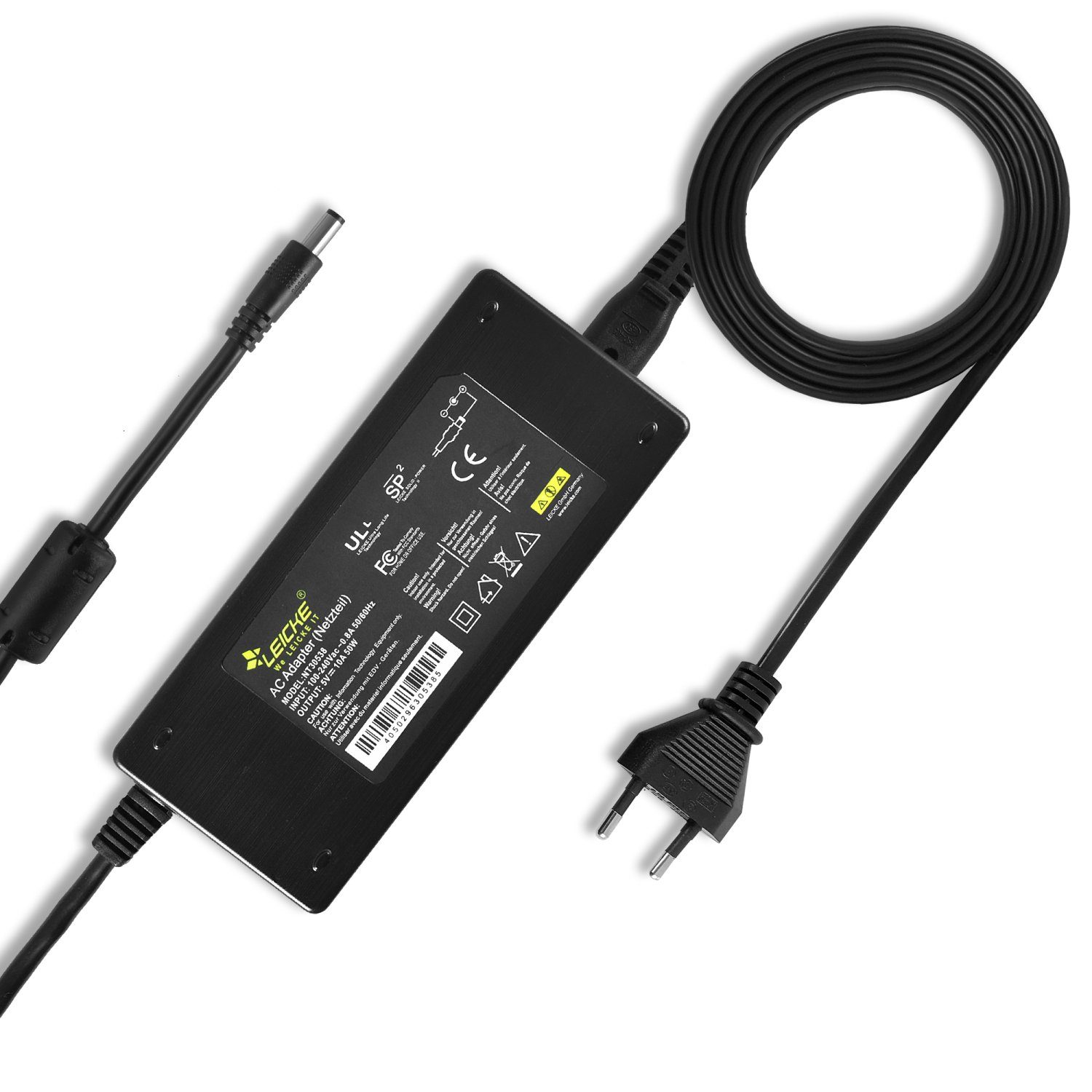 Leicke 5V 10A 50W Power Supply Netzteil Adapter für LED Stripe Netzteil (für WS2811 WS2812 WS2812B WS2801 SK6812 APA102 SK9822 LED8806 usw)