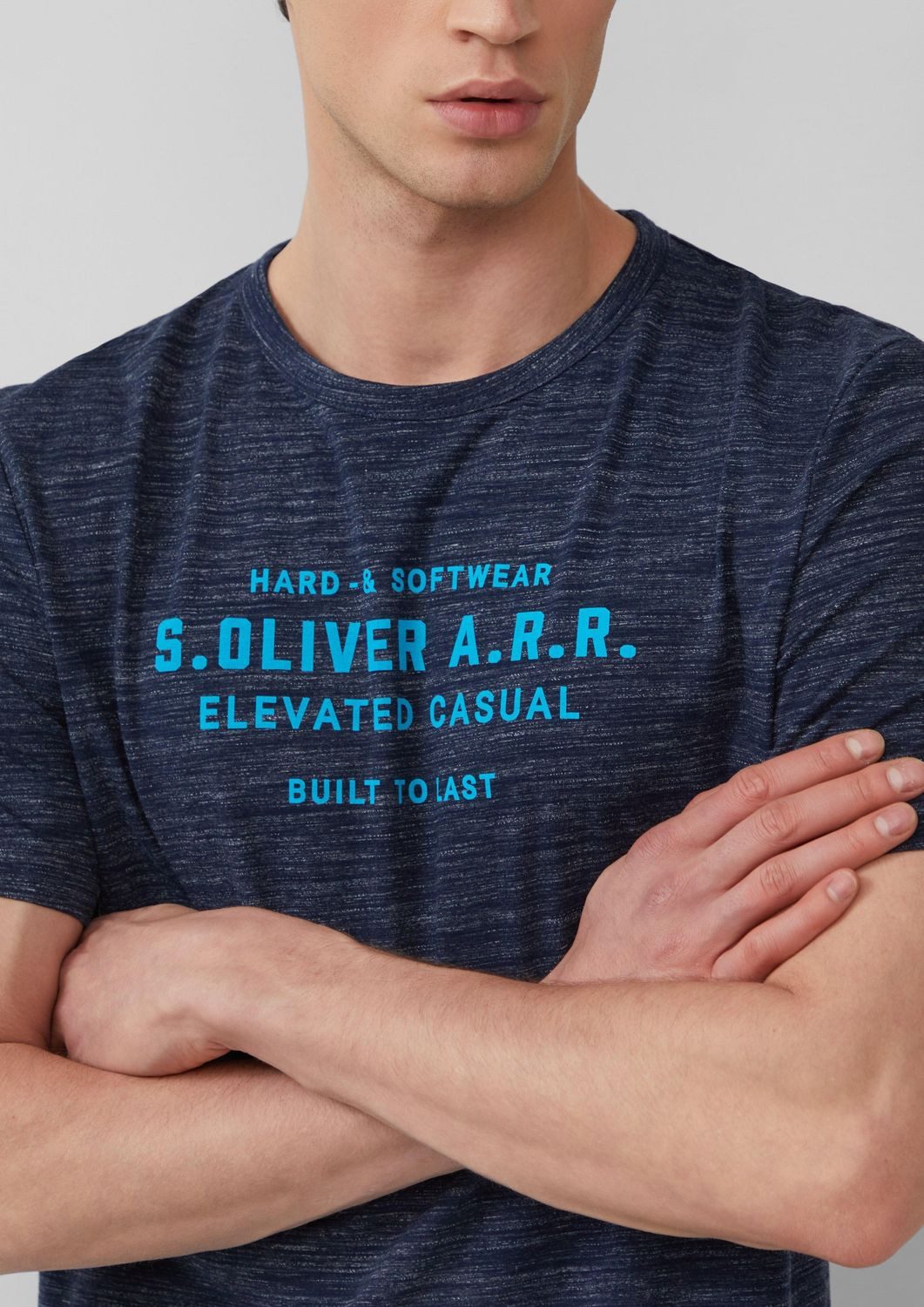 s.Oliver T-Shirt T-Shirt Rundhals, kurzarm, Aufdruck, meliert günstig online kaufen