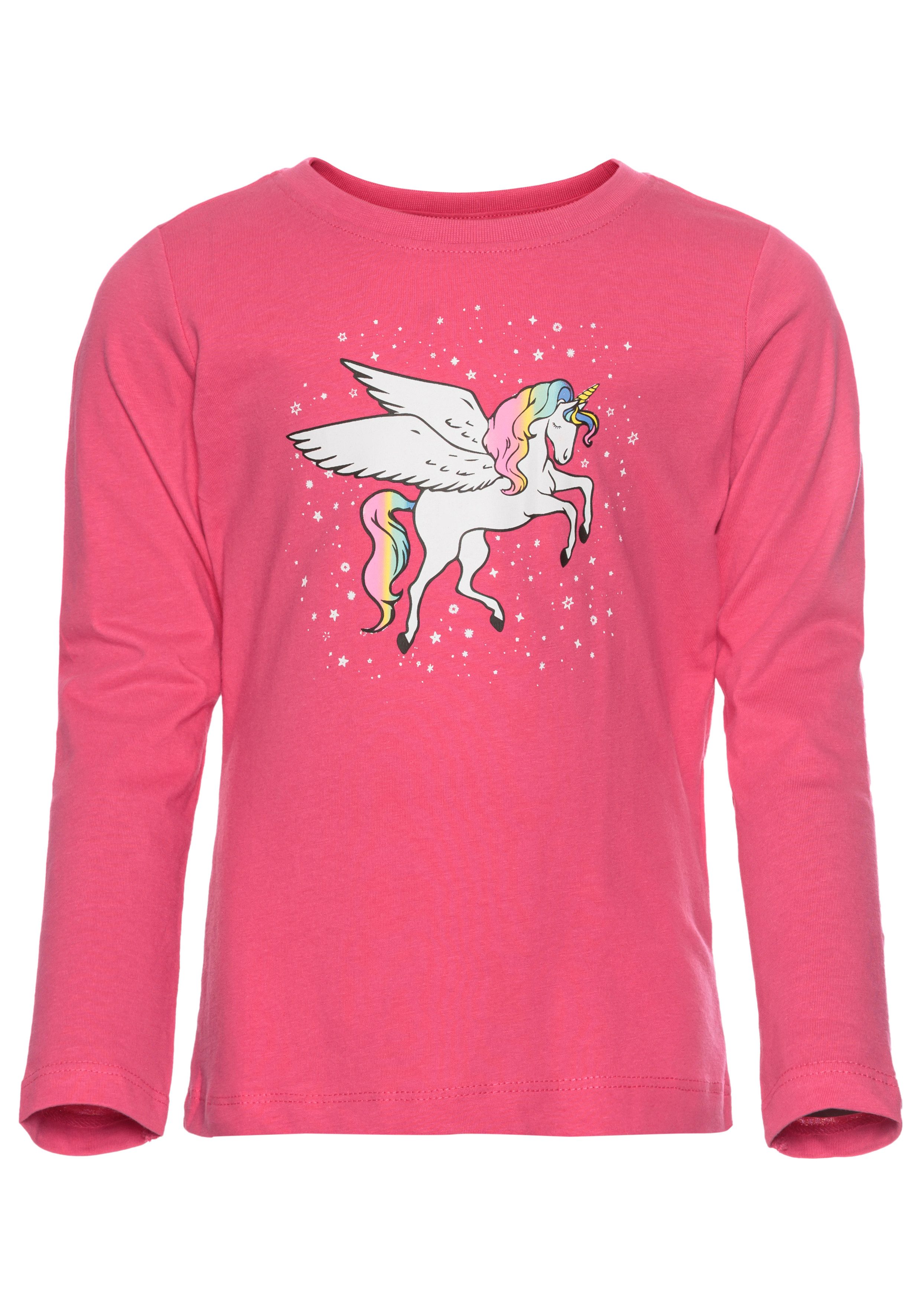 Langarmshirt mit süßem Einhorn Druck