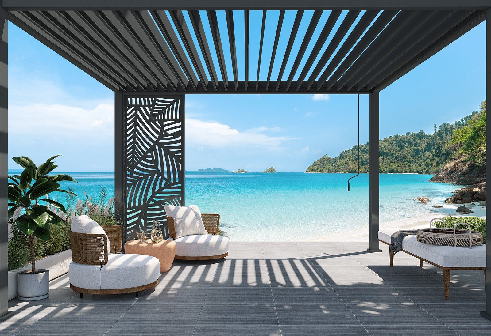 Weide Pavillonseitenteil Dekorative Wand für Pergola günstig online kaufen