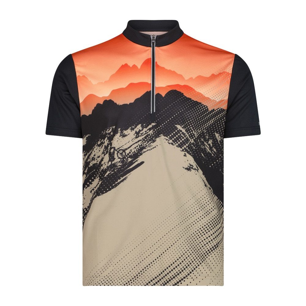CMP T-Shirt CMP Radshirt für Herren mit Print und durchgehendem Reißverschluss
