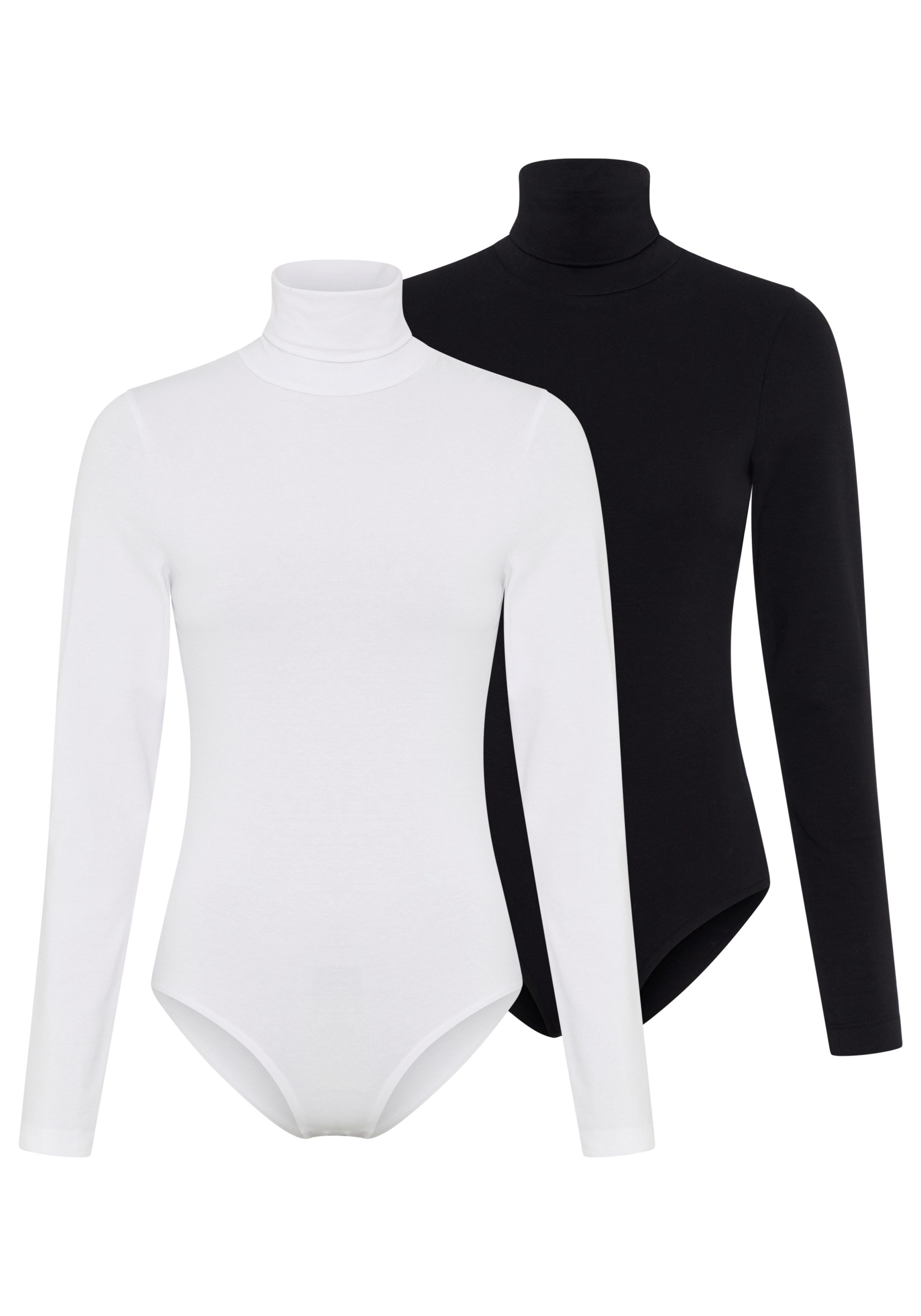 Laura Scott Body (Packung, 2er-Pack) im 2er-Pack, aus elastischer Baumwollmischung, mit Rollkragen. € 29,99, (€ 29,99 pro 1 Stk).