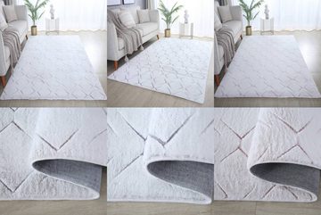 Teppich, Homtex, 80 x 150 cm, Teppich wohnzimmer superweich rutschfest 3D hoch-tief effekt, Waschbar