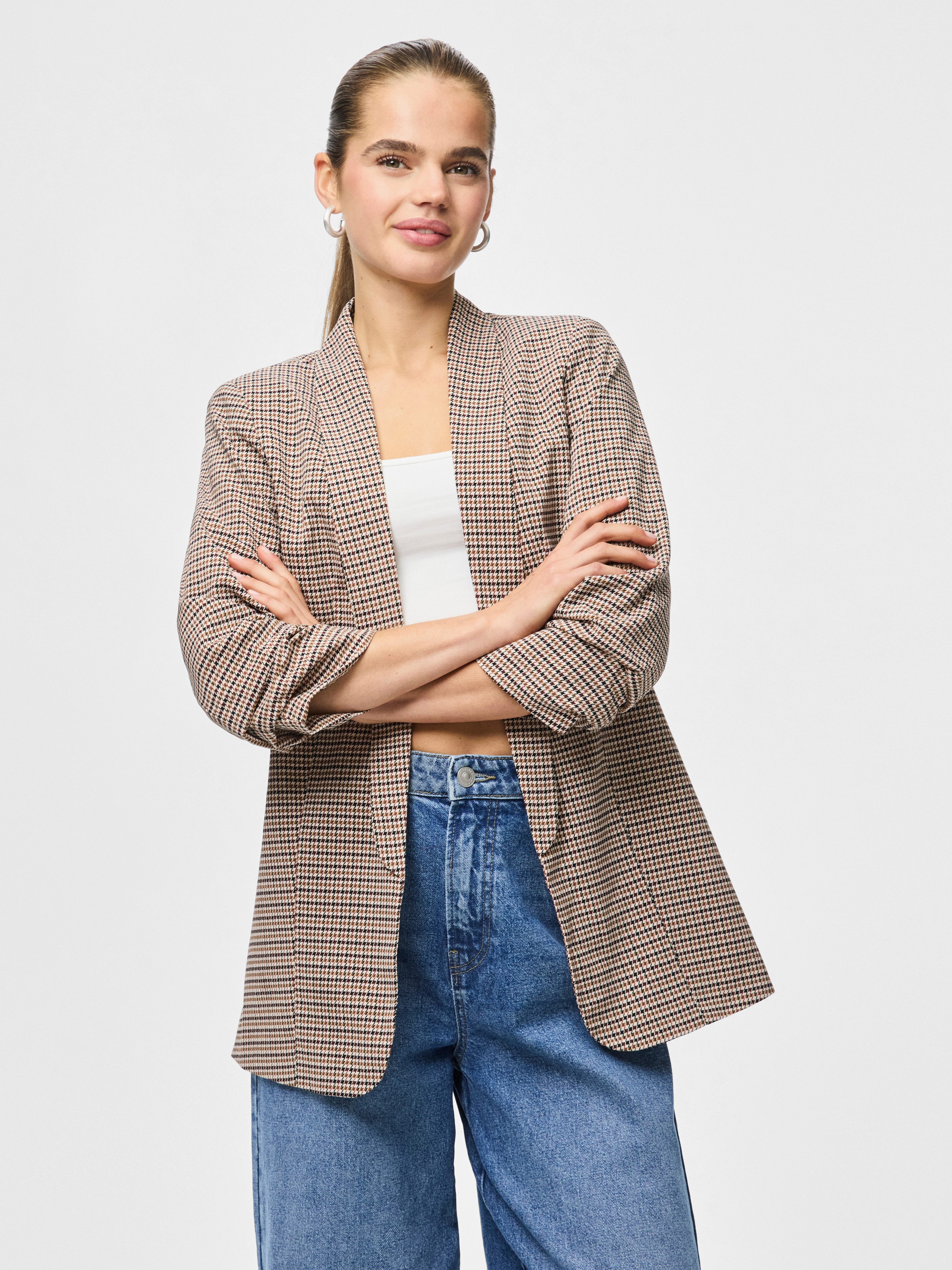 pieces Blusenblazer PCBOSELLA 3/4 PRINTED BLAZER NOOS mit 3/4 Ärmel