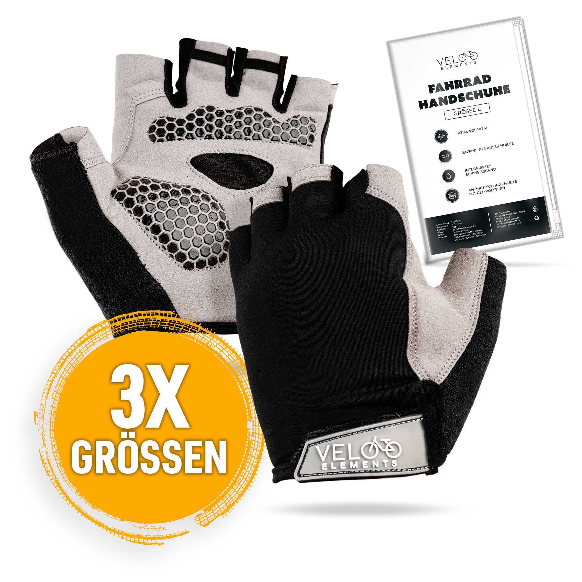 VELOElements® Fahrradhandschuhe Fahrradhandschuhe L