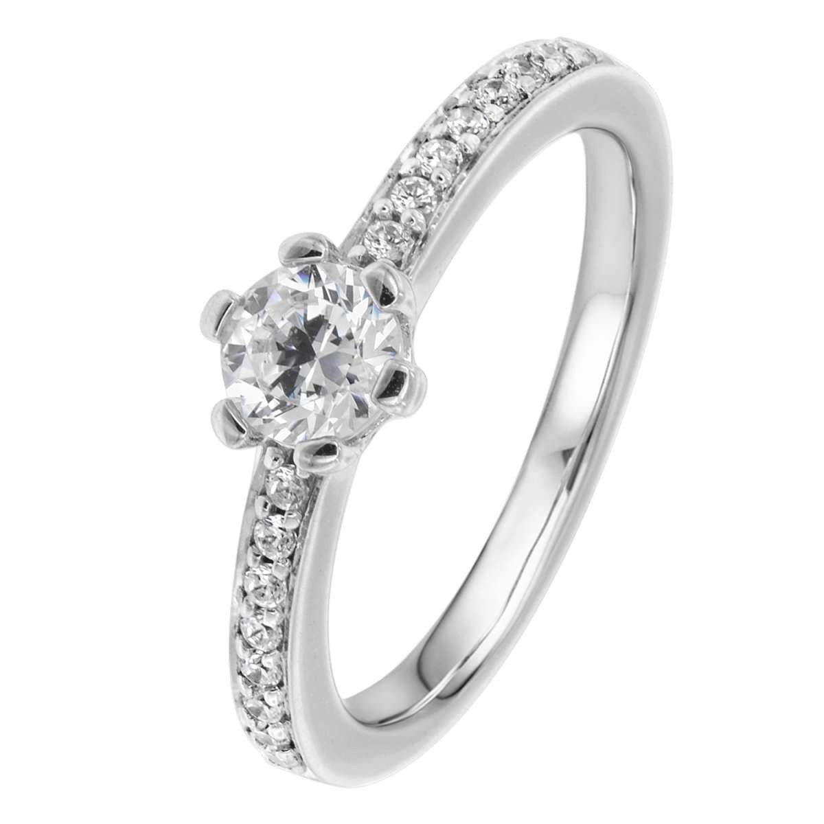 VIVENTY Solitärring 775201, Damenring Silber 925 Zirkonia Antragsring