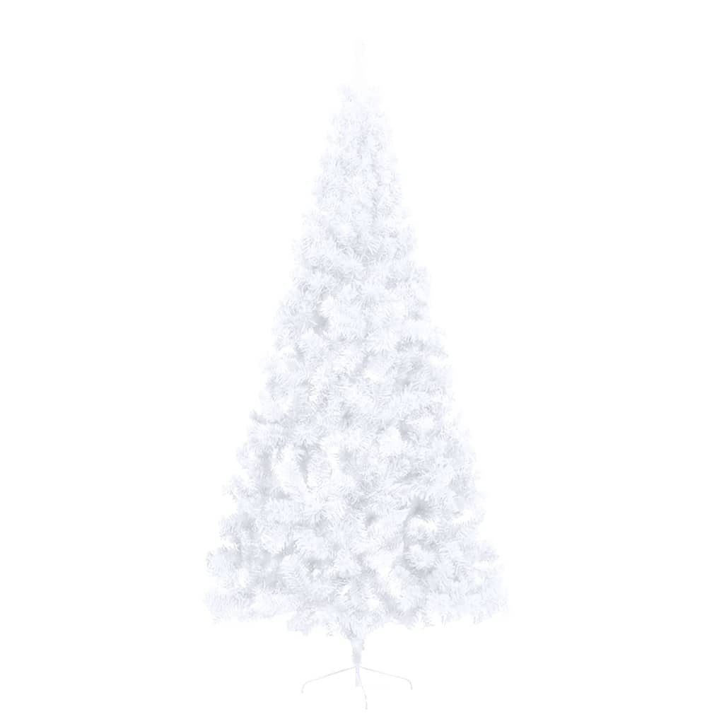 furnicato Künstlicher Weihnachtsbaum Künstlicher Halb-Weihnachtsbaum Ständer PVC 210 cm mit Weiß