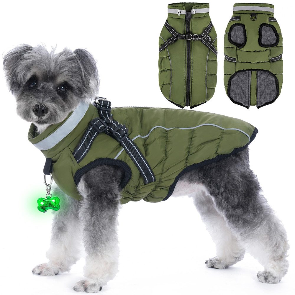 Ledander Hundemantel wasserdichter Hundemantel,warme Hundejacke, reflektierende, Winterjacken & Wintermäntel für kleine,mittelgroße und große Hunde