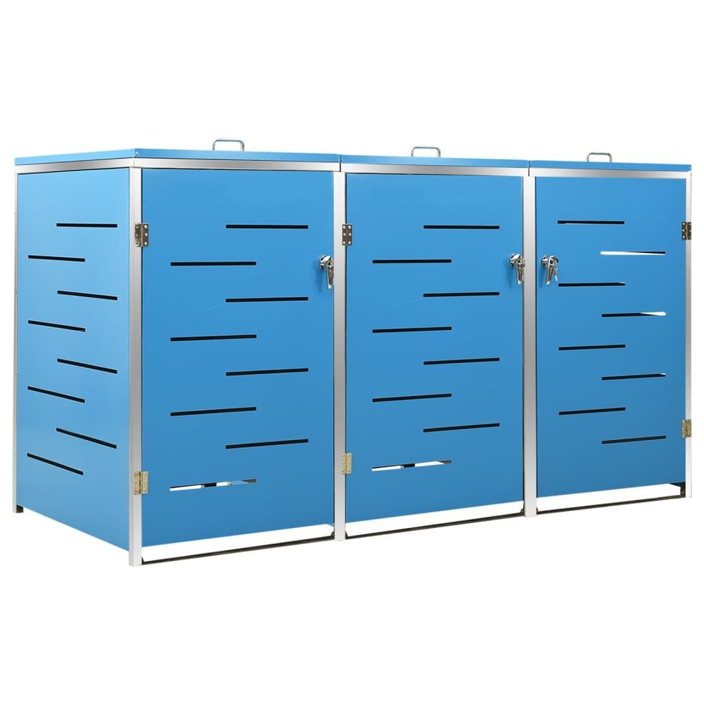 vidaXL Mülltonnenbox, Mülltonnenverkleidung für 3 Tonnen 207x77,5x112,5 cm Edelstahl