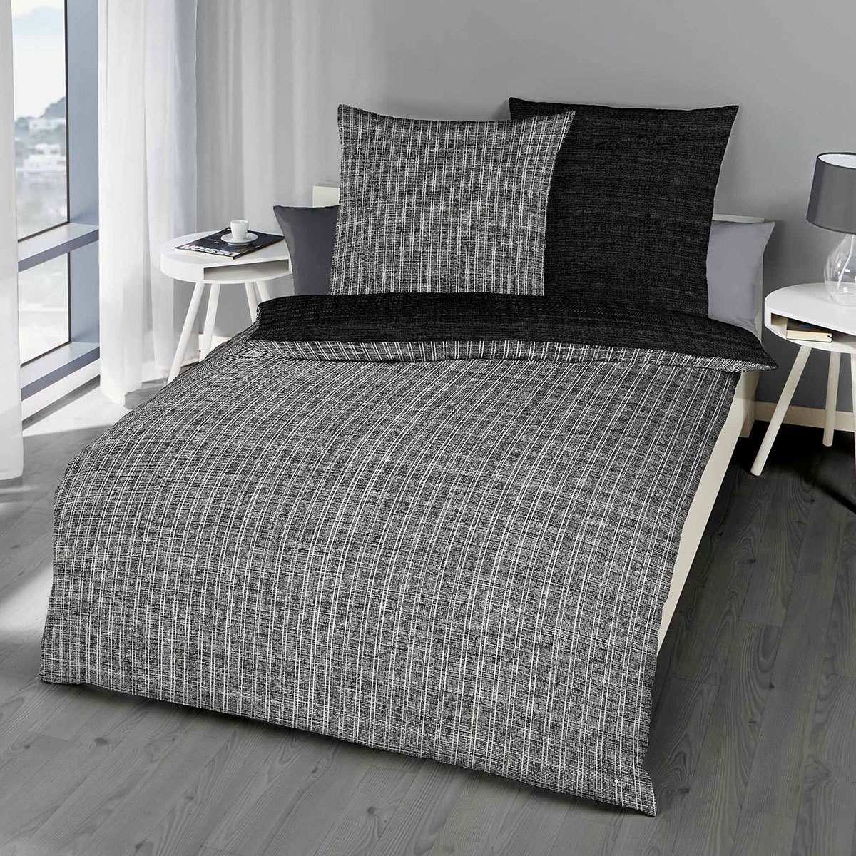 TRAUMSCHLAF Bettwäsche Zeitlos Winterblack, Biber, 2 günstig online kaufen