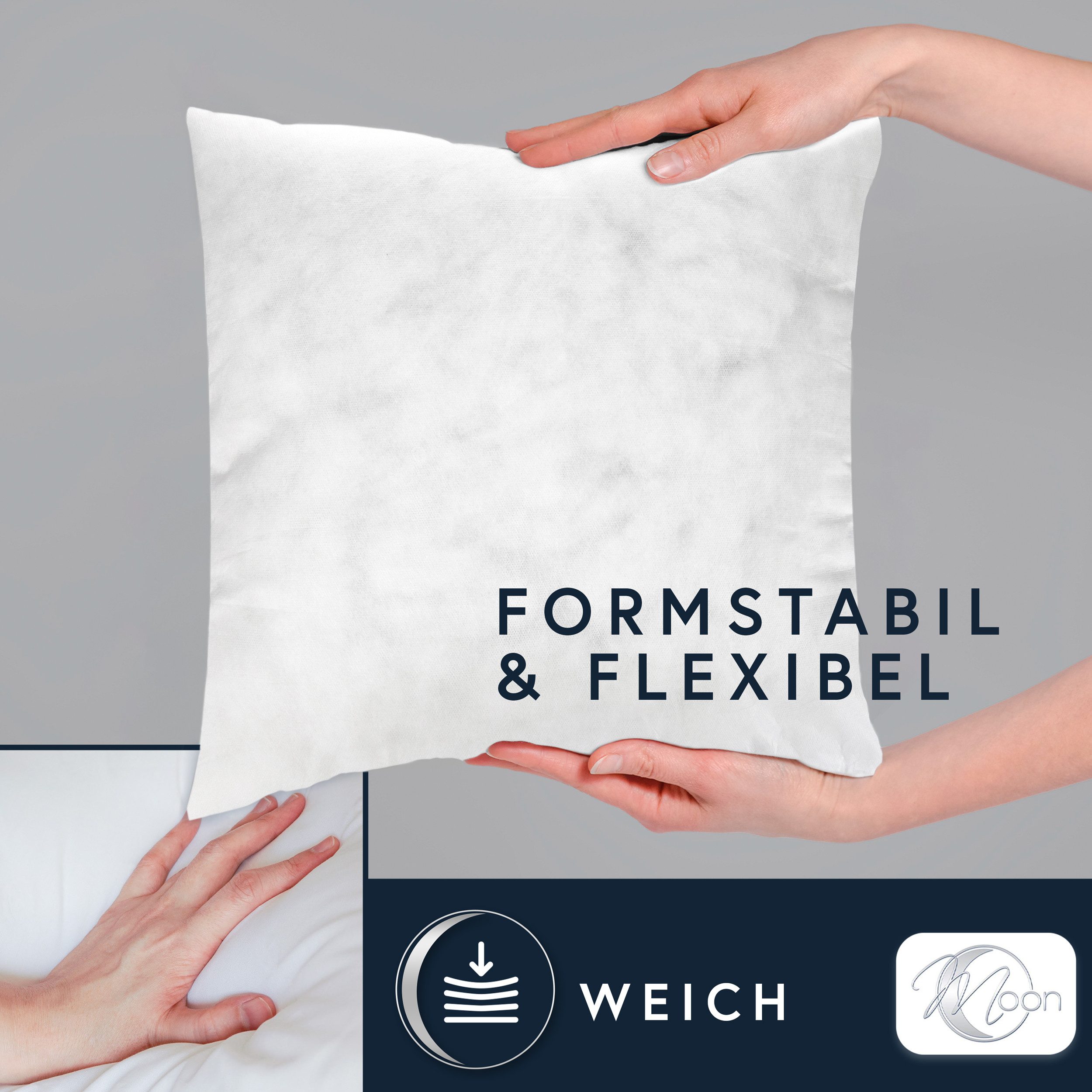 MOON Heimtextilien Sofakissen 4er Pack Füllkissen Innenkissen fest gefüllt Polyester Nonwoven Moon – Bild 4 von 5