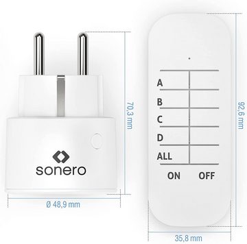 sonero Funksteckdose Sonero S-RCS104 Funk-Steckdosen Set 2300 Watt Funksteckdose, Weiß, 4er