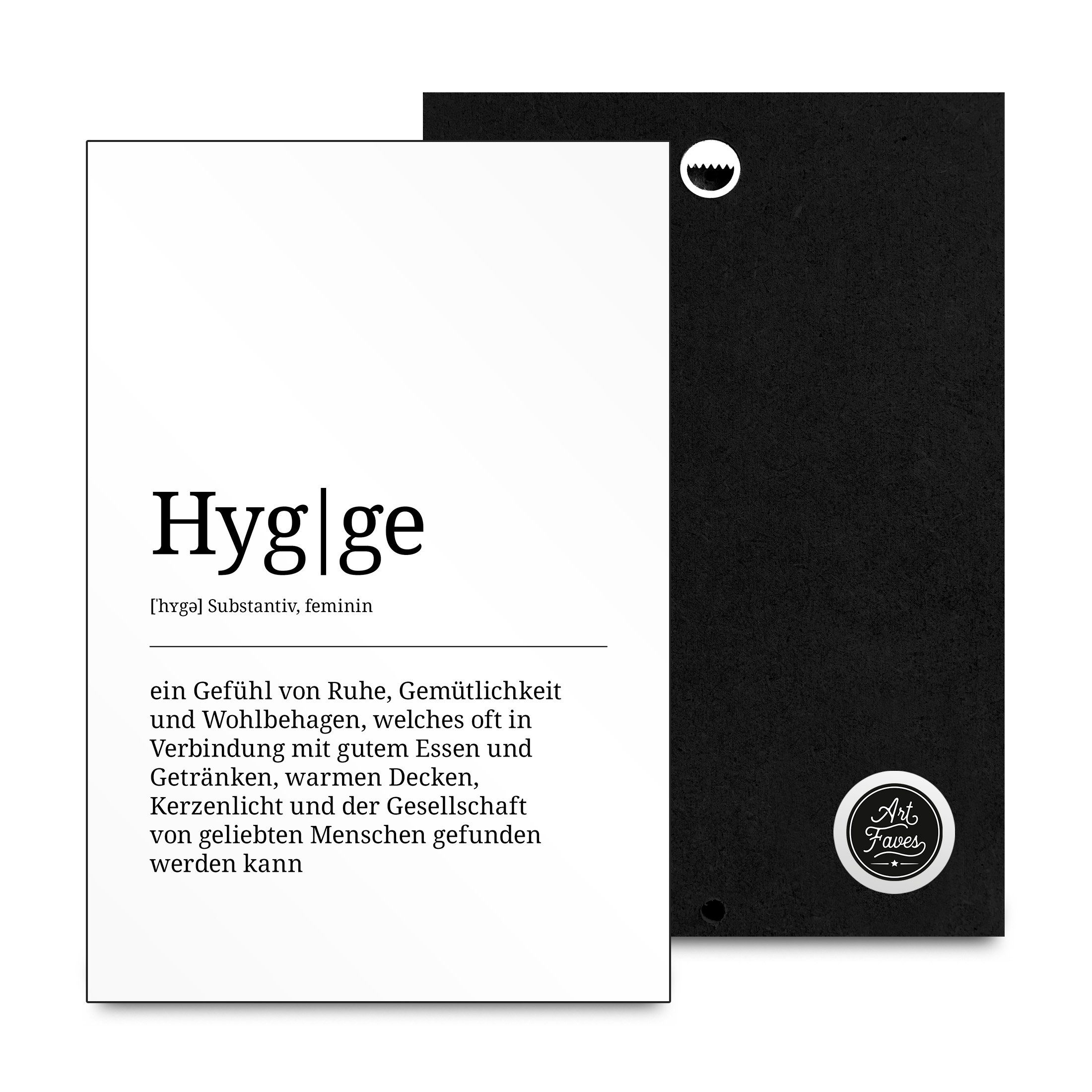 ARTFAVES Holzbild Hygge, Geschenk zum Tehma Zuhause / Skandinavisch