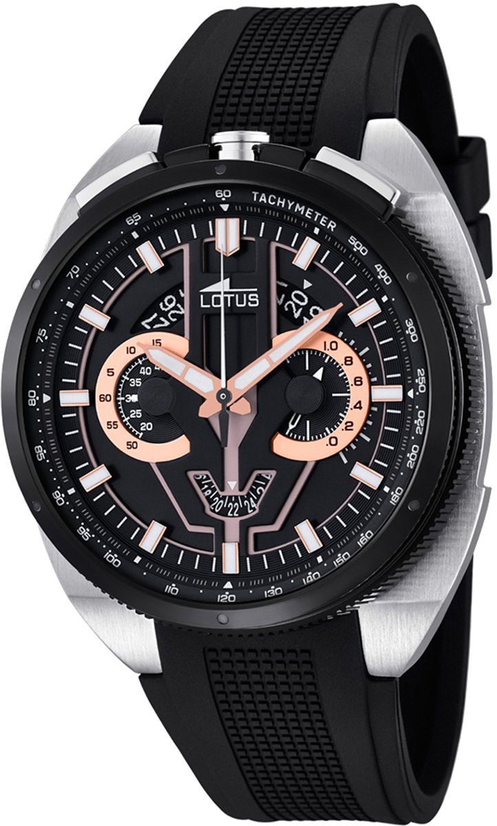 Lotus groß (ca. Herren 45mm), Armbanduhr Chronograph PURarmband Lotus PUR, rund, Uhr Elegant Herren schwarz L10128/4
