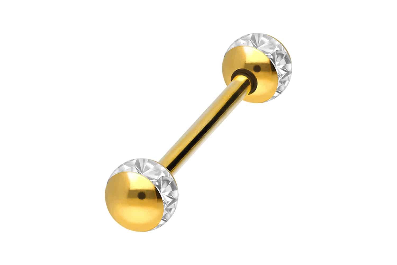 PIERCINGLINE Brustwarzenpiercing Chirurgenstahl Barbell EPOXY-RING-KUGELN (Barbells, 1-tlg)