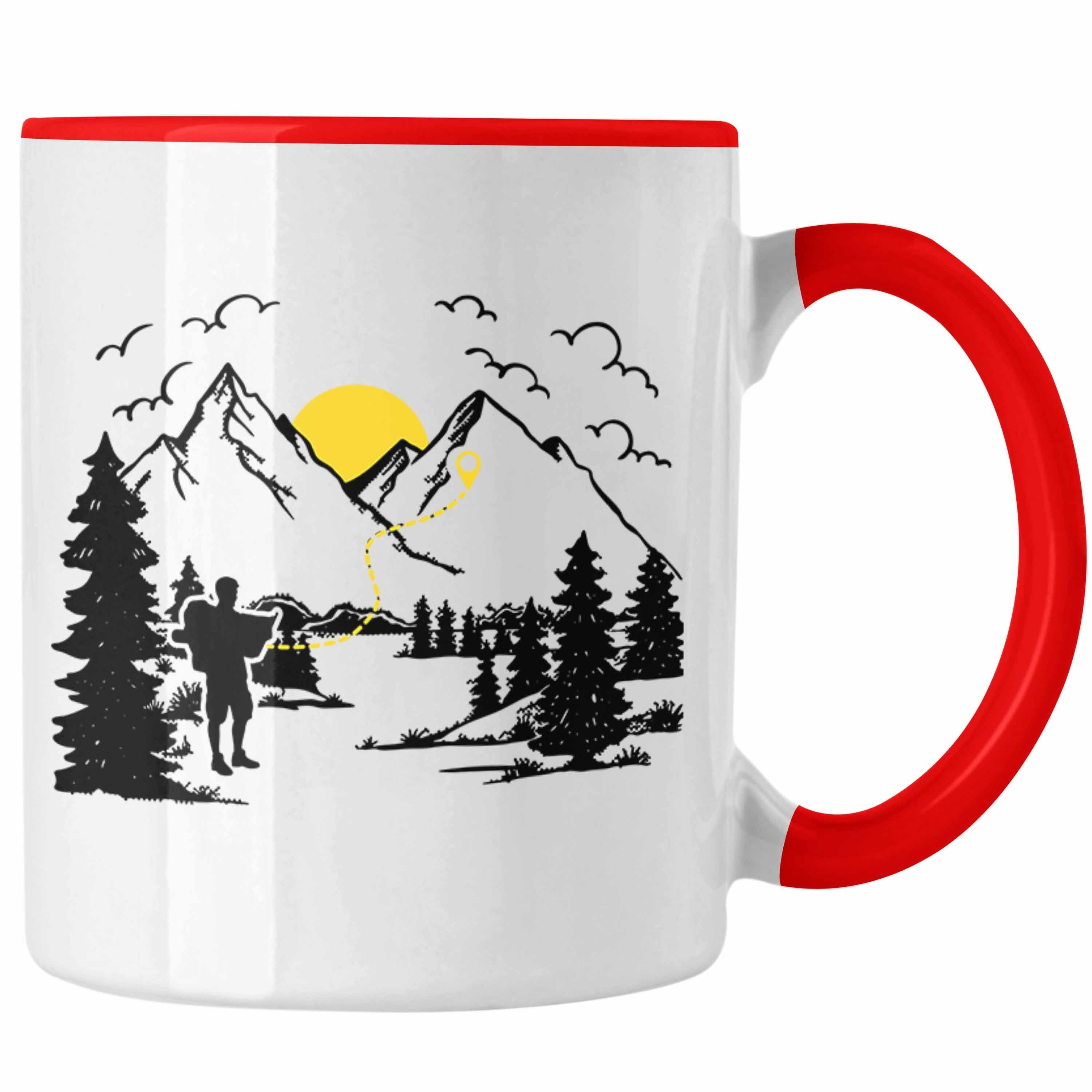 Tasse GPS-Schnitzeljag Trendation - Geburtstag Rot Geocaching Geocacher Tasse Pfadfinder Geschenk Geschenkidee Trendation