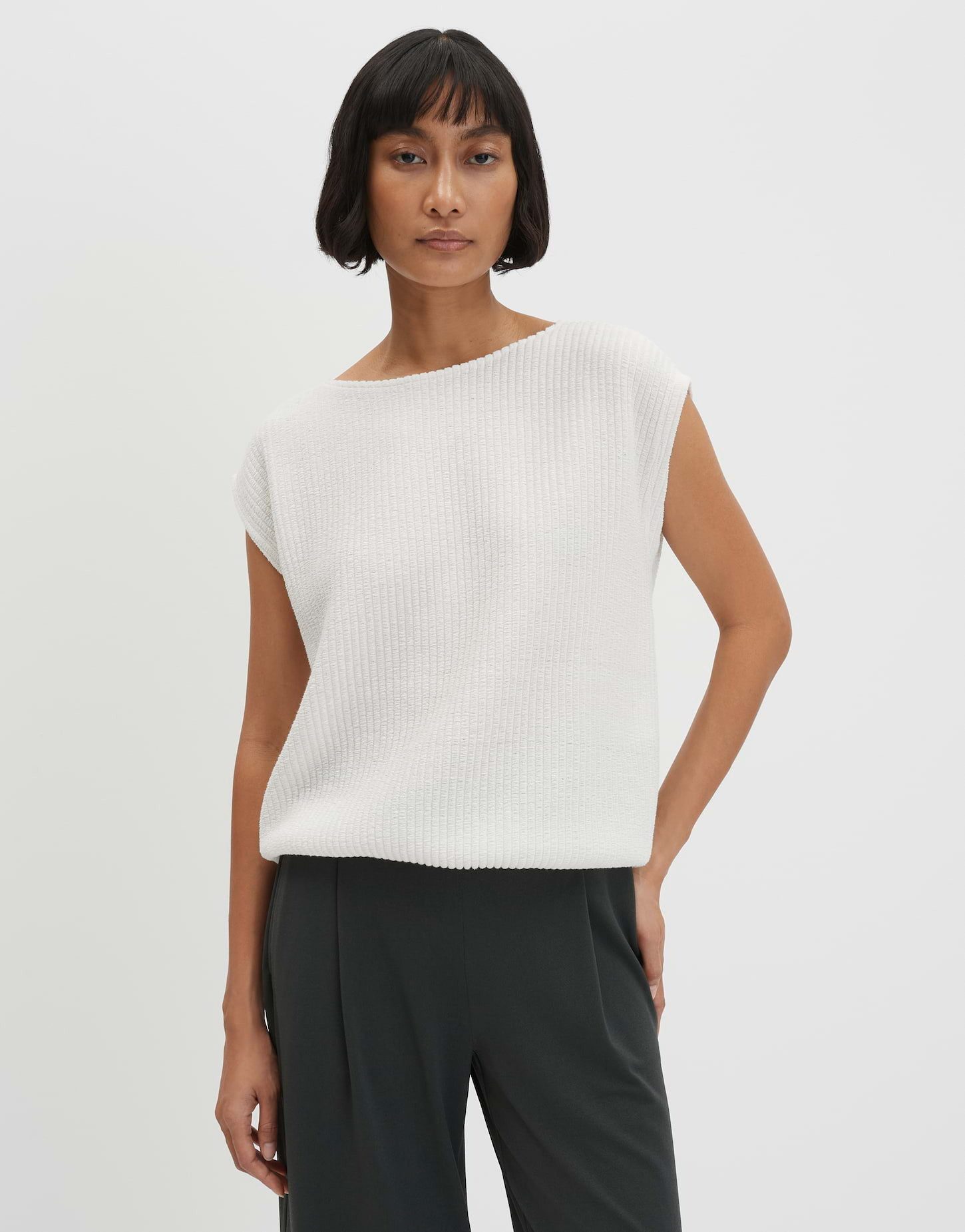 someday Sweatshirt Uphia aus Sweatware mit Rippstruktur Mit feiner Rippenstruktur und elastischem Saum