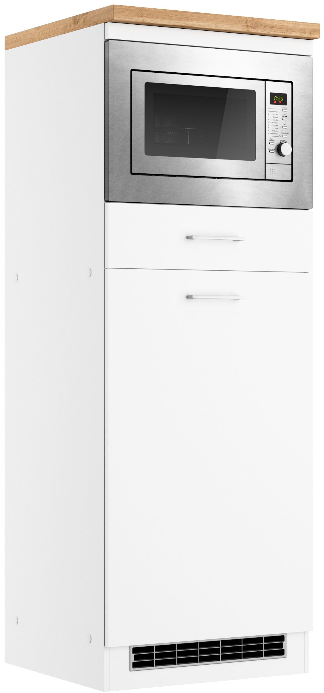 KOCHSTATION Backofen/Kühlumbauschrank KS-Milan Mikrowellen-Kühlschrankumbau 60 cm, matt oder hochglänzend