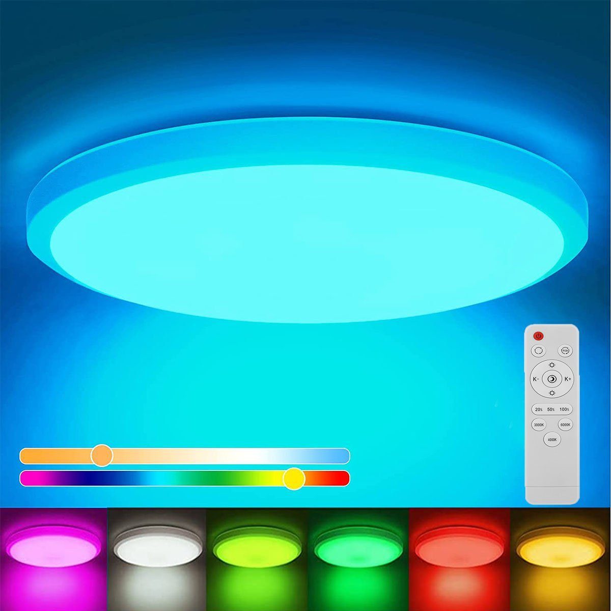 WILGOON Deckenleuchte 36W Deckenlampe RGB LED günstig online kaufen