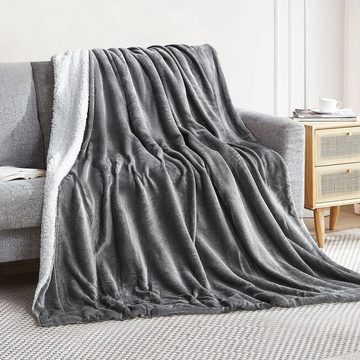 Tagesdecke »Fleecedecke 150x200 cm«, Juskys, Doppelseitige Decke, mit Sherpa & Fleece, kuschelig & weich, Moderne Farbgebung