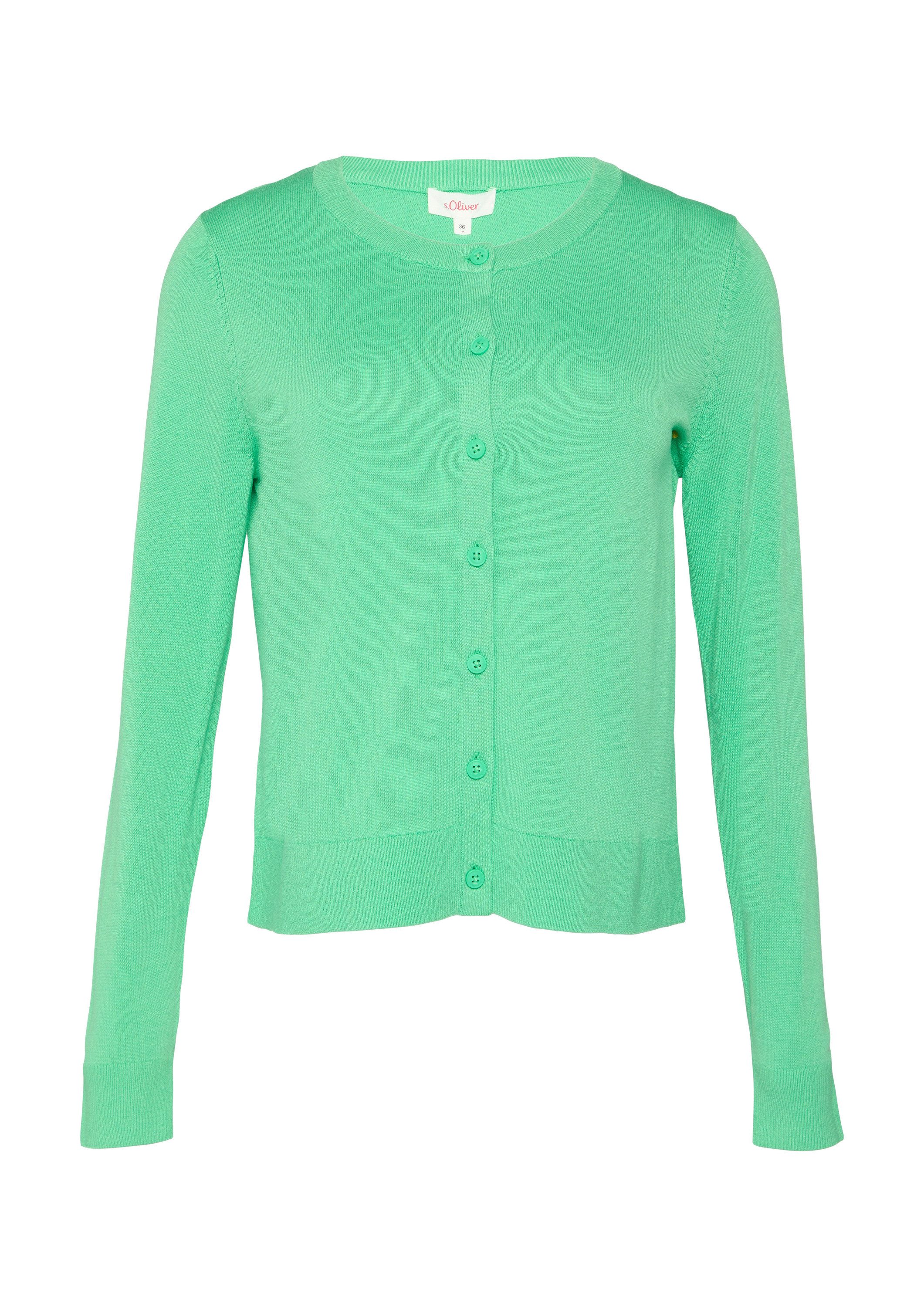 s.Oliver Cardigan Strickjacke Rundhals-Strickjacke mit Knopfleiste günstig online kaufen